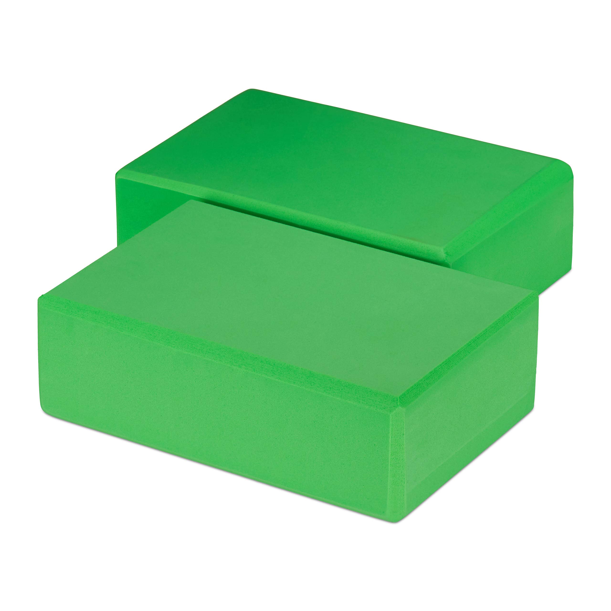 Relaxdays Set 2X Bloc Yoga Brique Yoga Exercice Pratique Yoga Mousse Rigide Anti-Dérapant HLP 8x23x15 cm, Diff. Couleurs