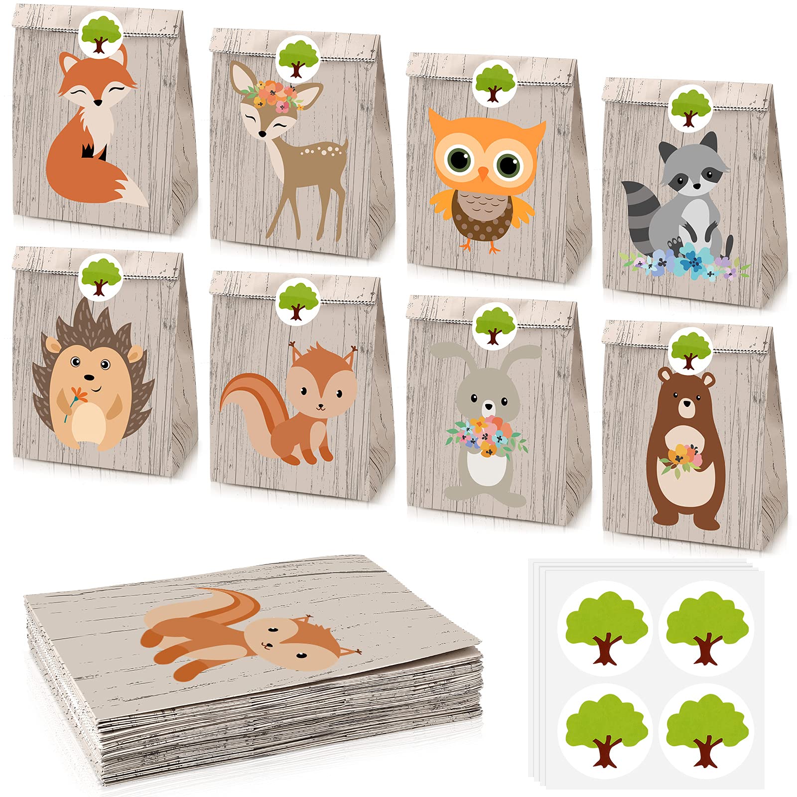 40 Sacchetti Regalo Tema Animali Giungla - Plastica Con Manici, 26x16cm Per Feste E Bomboniere - Foto 10