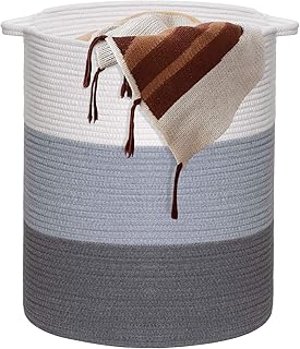 Vamcheer Paniers à Linge en Coton, 40 x 30 cm, 100% en Coton, Grande Capacité Panier de Rangement, Corbeille à Linge de Haute Qualité, Peut être Utilisé dans la Chambre de Bébé