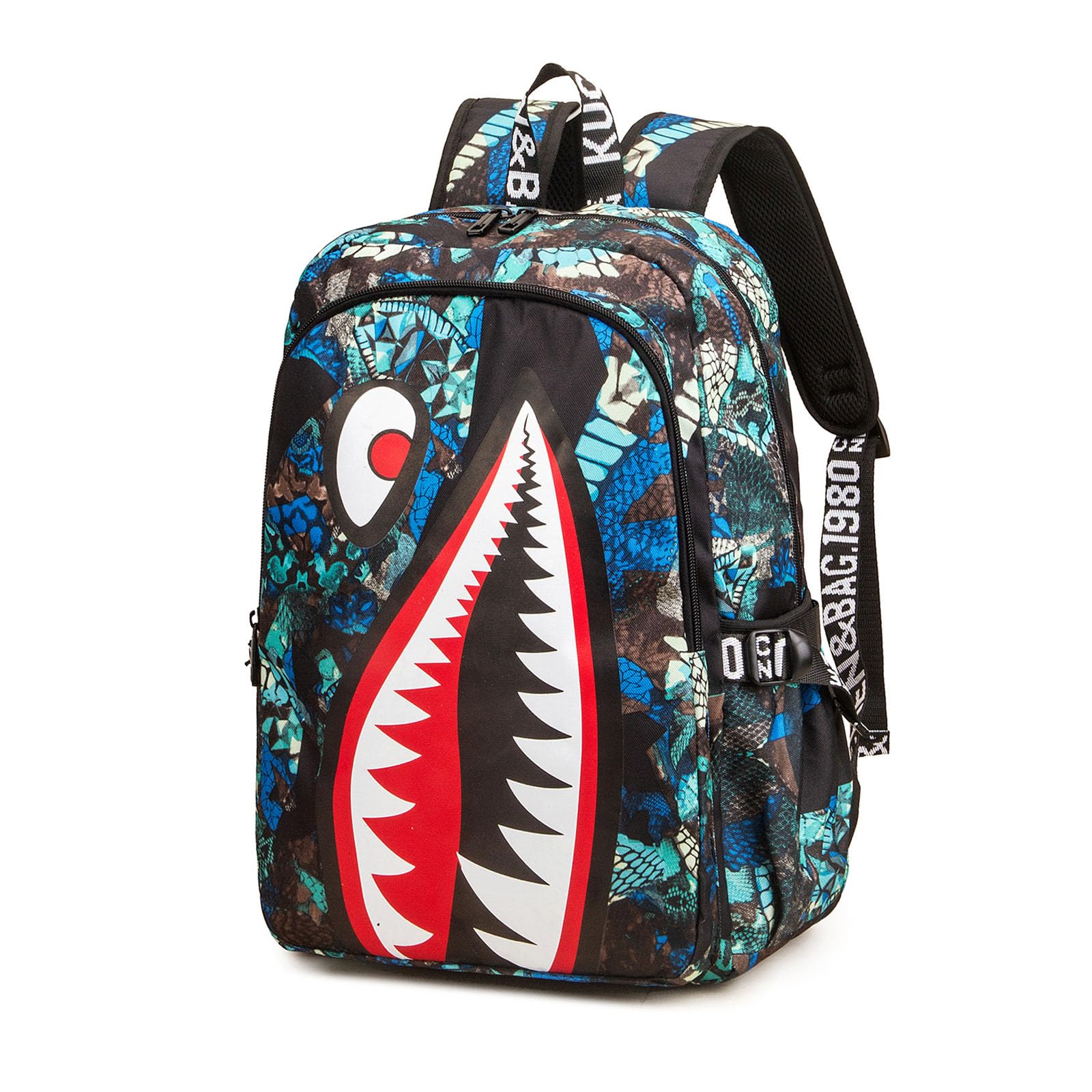 FANDARE Kinderrugzak jongen kinderrugzak schoolrugzak Galaxy schooltas lichte rugzak met USB-oplaadpoort casual tienerrugzakken schooltassen rugzak, Bedrukt in rood, L, Casual of modern