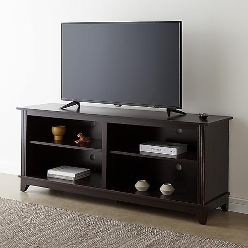 Miniatura 28 de ROCKPOINT Argus - Centro de entretenimiento, consola de almacenamiento para multimedia, TV con base (70 pulgadas), color negro Negro -,Carbón