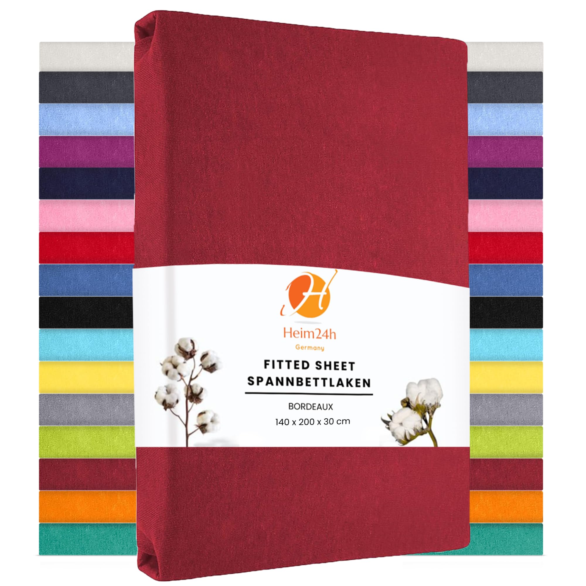 Heim24h Spannbettlaken 100% Baumwolle Bettlaken, Öko Tex Zertifiziert Jersey Spannbetttuch