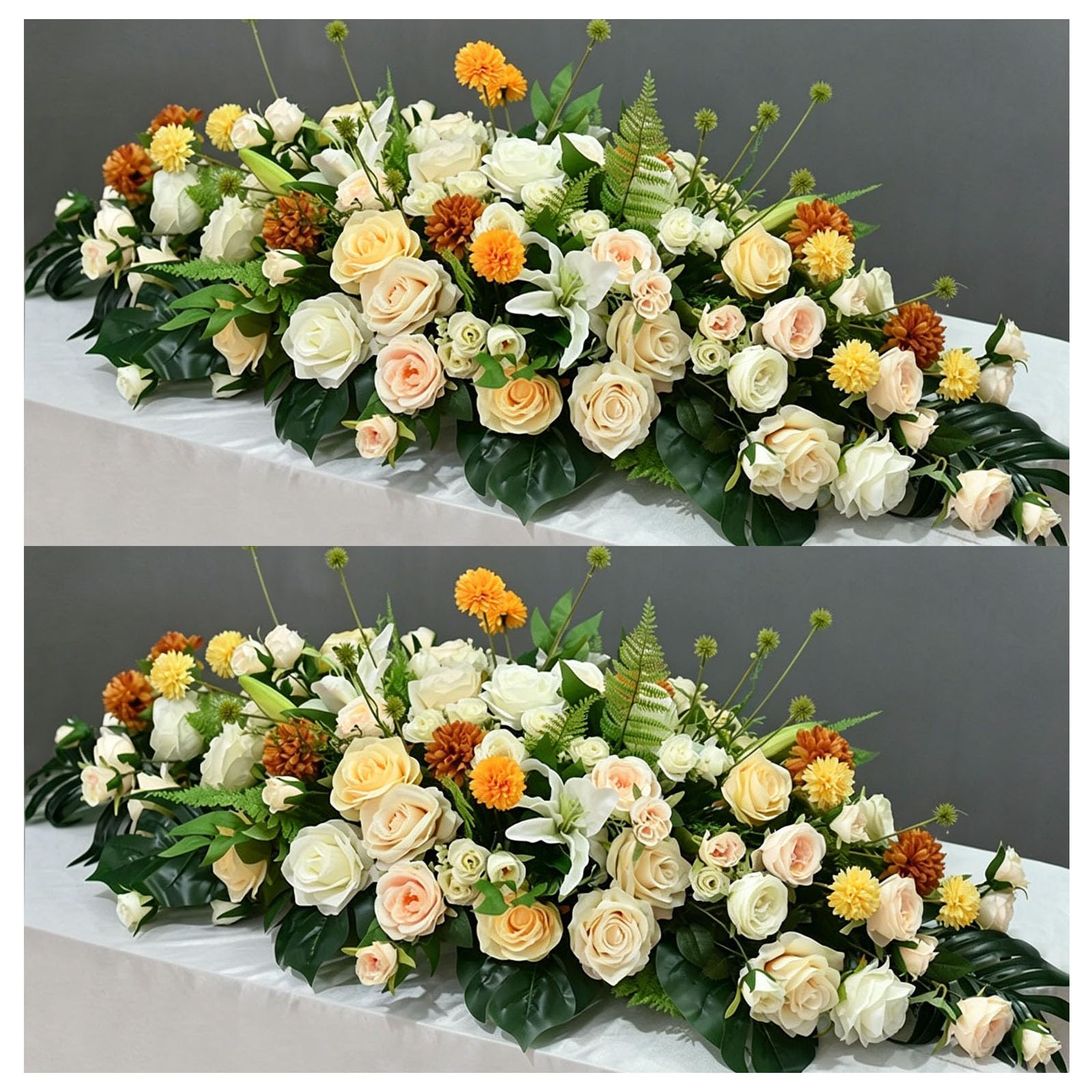 Corporate Event Table Floral, Business Table Centerpiece, Office Meeting Decor, Elegant Artificial Floral Arrangement For Business Occasions, Corporate Events, Meetings(Size:100*40*30cm,Color:A-2 Pcs)