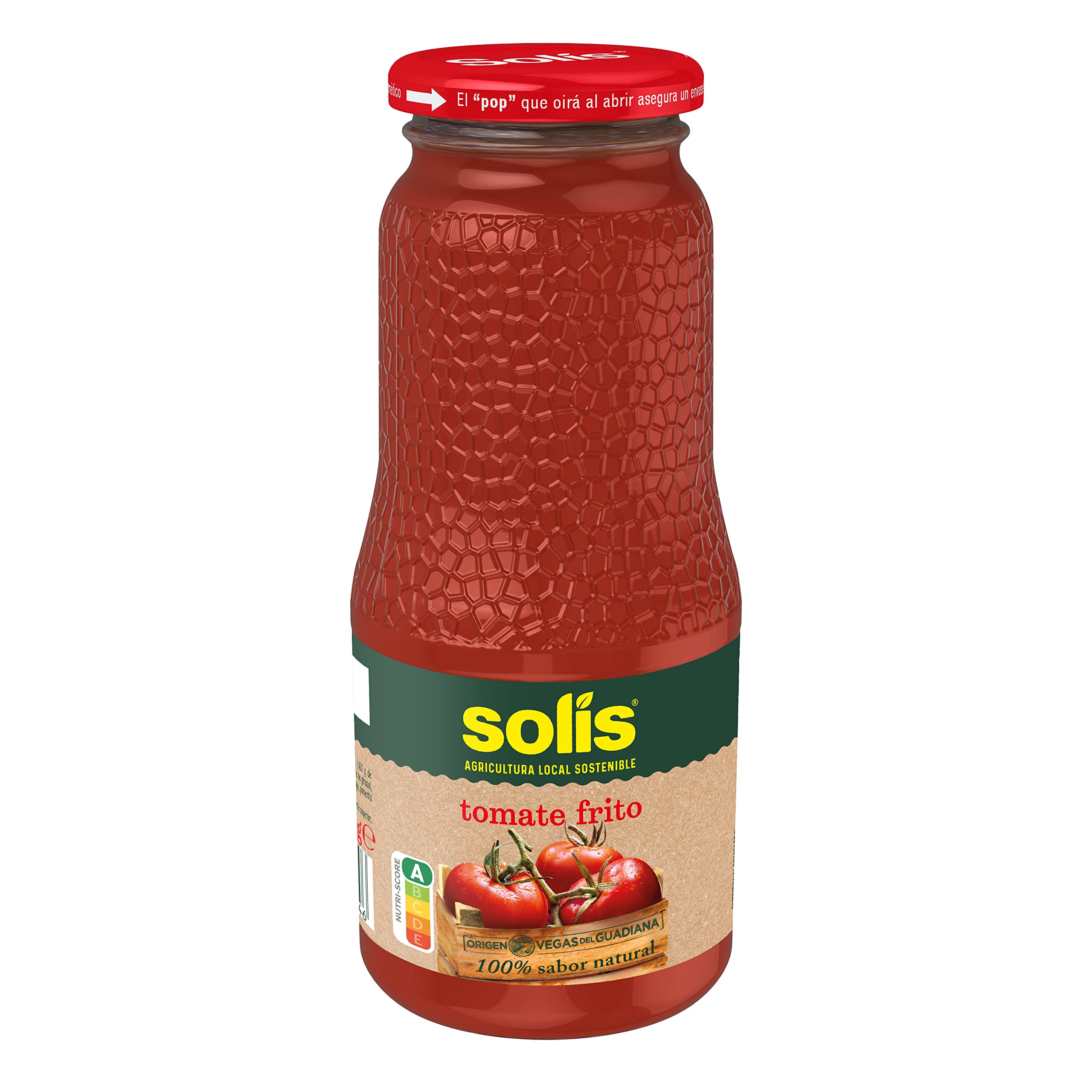 SOLIS Tomate Frito Frasco Cristal - Tomate sin gluten - 360 g - Pack de 5