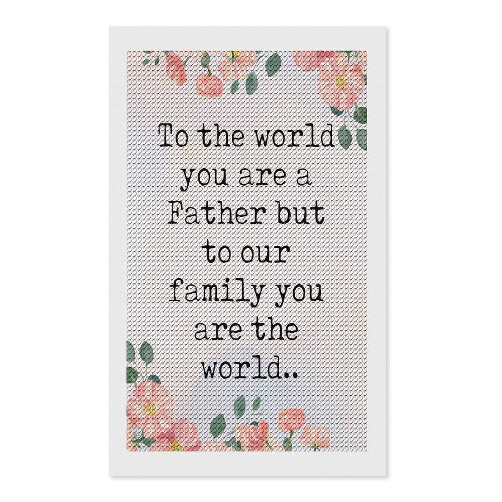 Junmoney Dad Father Day Diamond Painting Canvas Set 12"x20", for Craft Lovers, Decorate Your Room, Festive Craft Gift, Vintage Style Decor