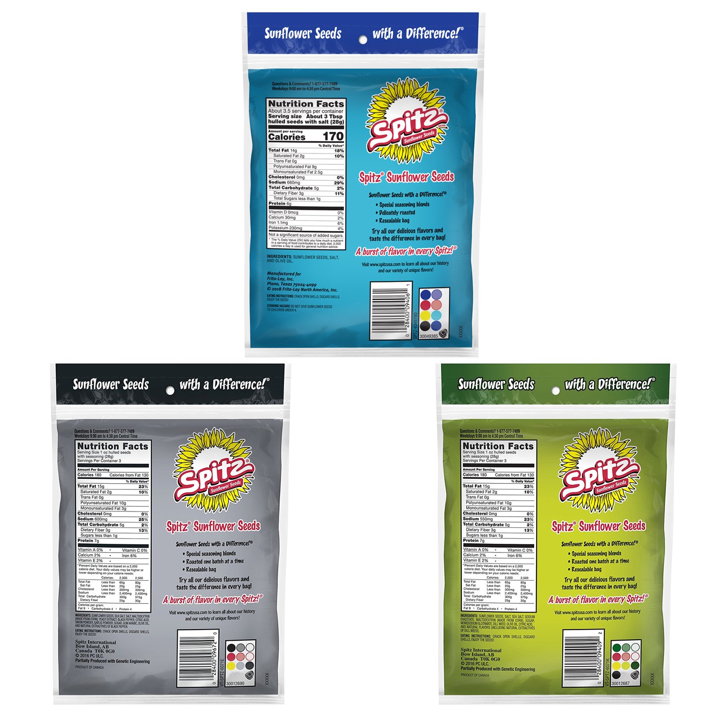 Spitz Sunflower Seeds Variety Pack, 12 Count, 6 oz Bags Buy Online in