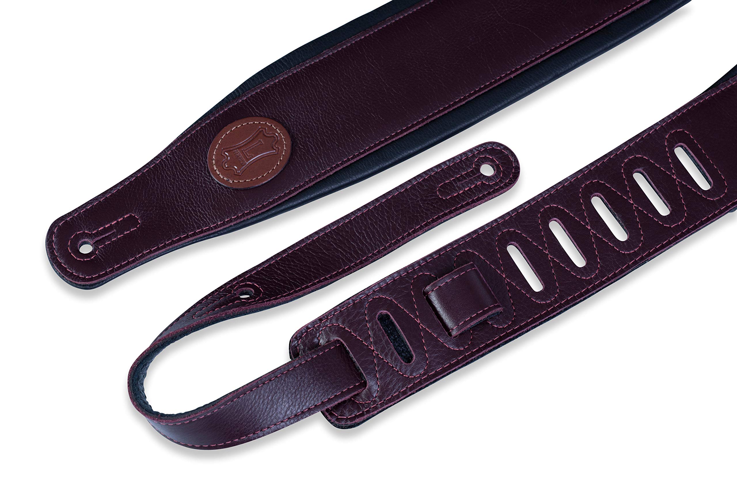 Levy's Leathers Signature Legacy Series - Correa de cuero para guitarra | Ancho 7.6 cm | Borgoña | (MSS2-BRG)