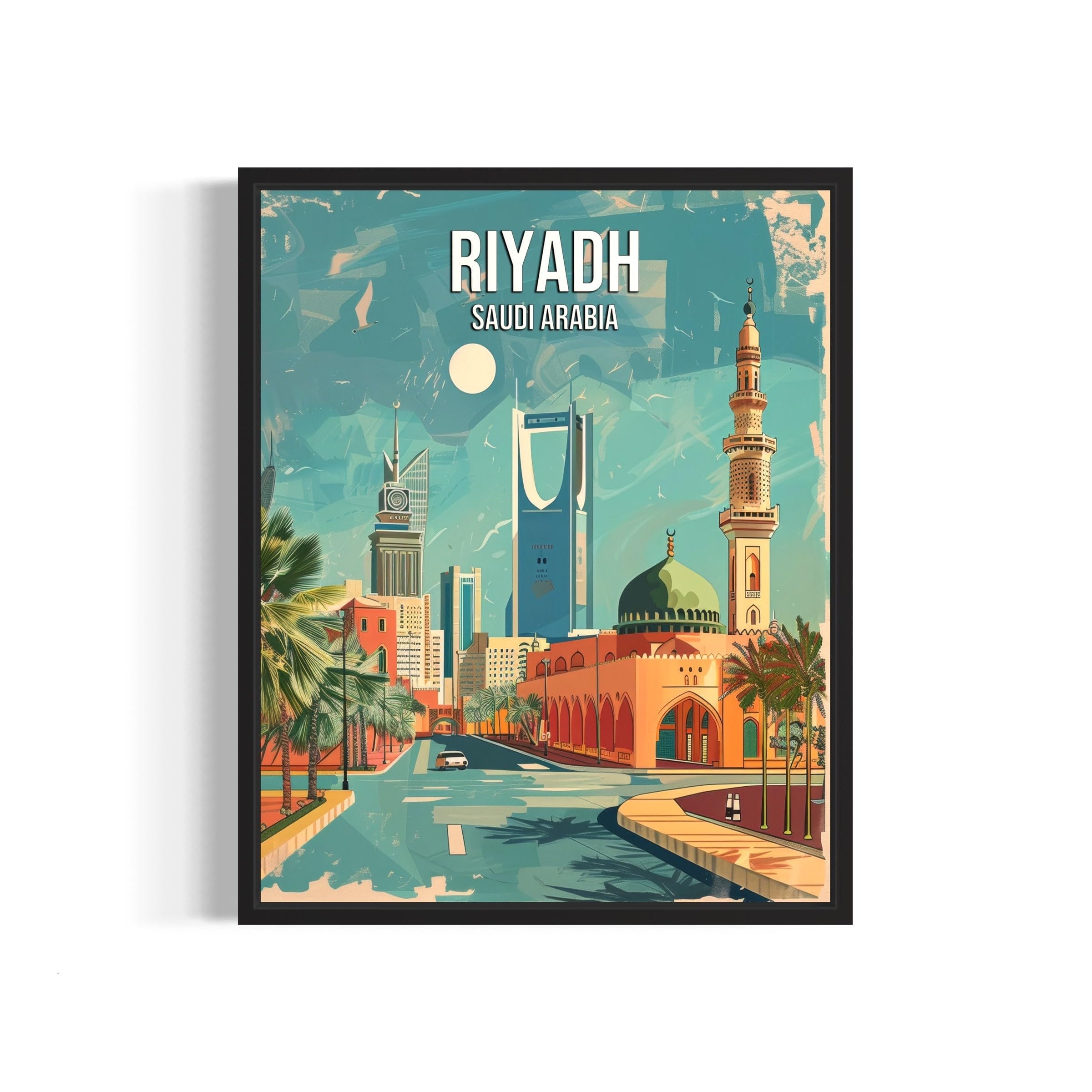 Riyadh Saudi Arabia Poster Art Print, City Retro Vintage Painting Wall Art Decor, Riyadh Saudi Arabia Wall Décor, Riyadh Saudi Arabia Photo,108