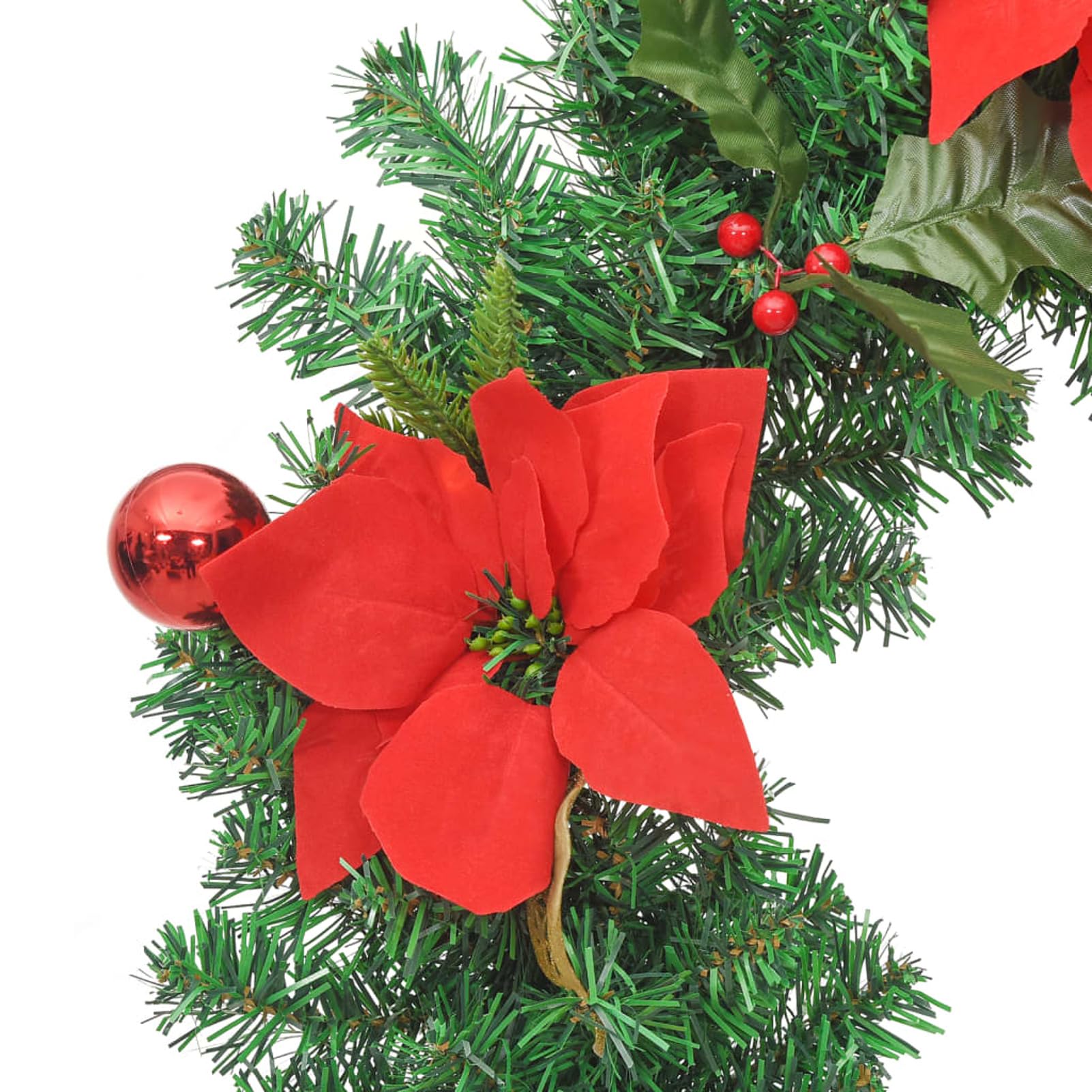 Weihnachtskranz mit Grün 60 cm PVC, CIADAZ Weihnachtsdeko, Türkranz Weihnachten, Adventskranz Modern, Christmas Decor, Türkranz Weihnachten Außen, Türkranz Winter 321517