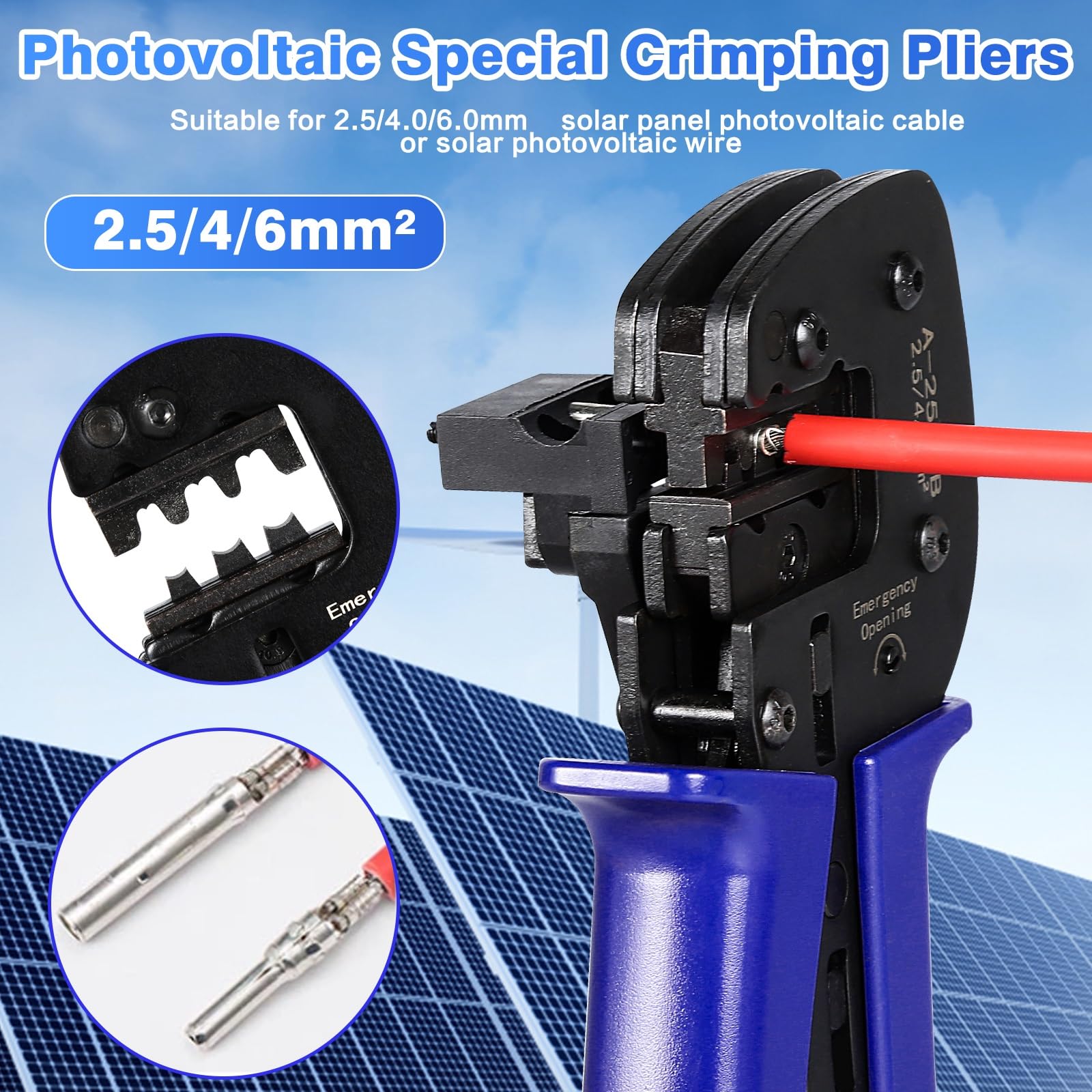 Pinza Crimpatrice Per Cavi Solari | 2.5-6 Mm² | Per Pannelli Fotovoltaici | Facile Da Usare - Foto 10