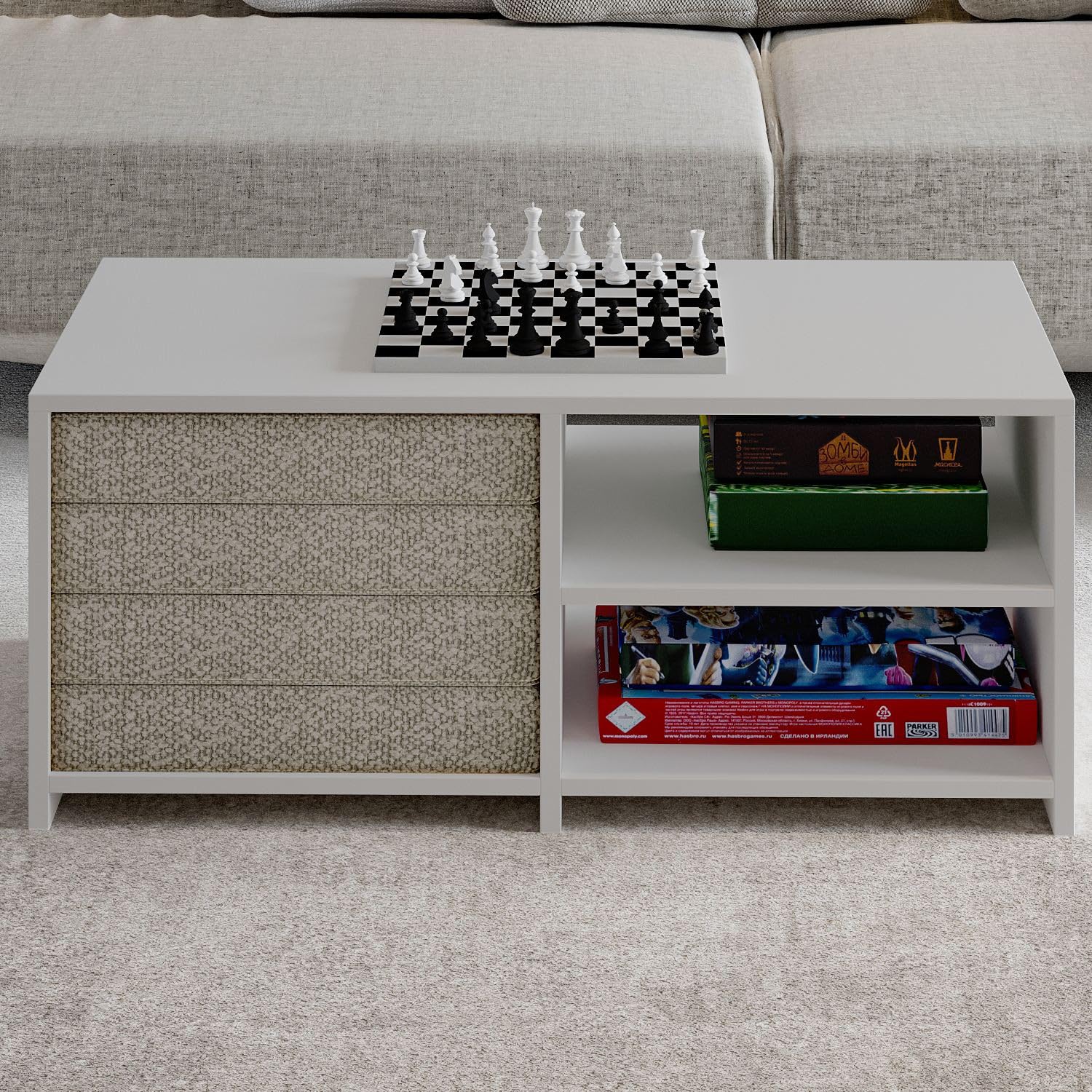 Habitat et Jardin Table Basse en Bois GORD - 90 x 45 x 44 cm - Blanc