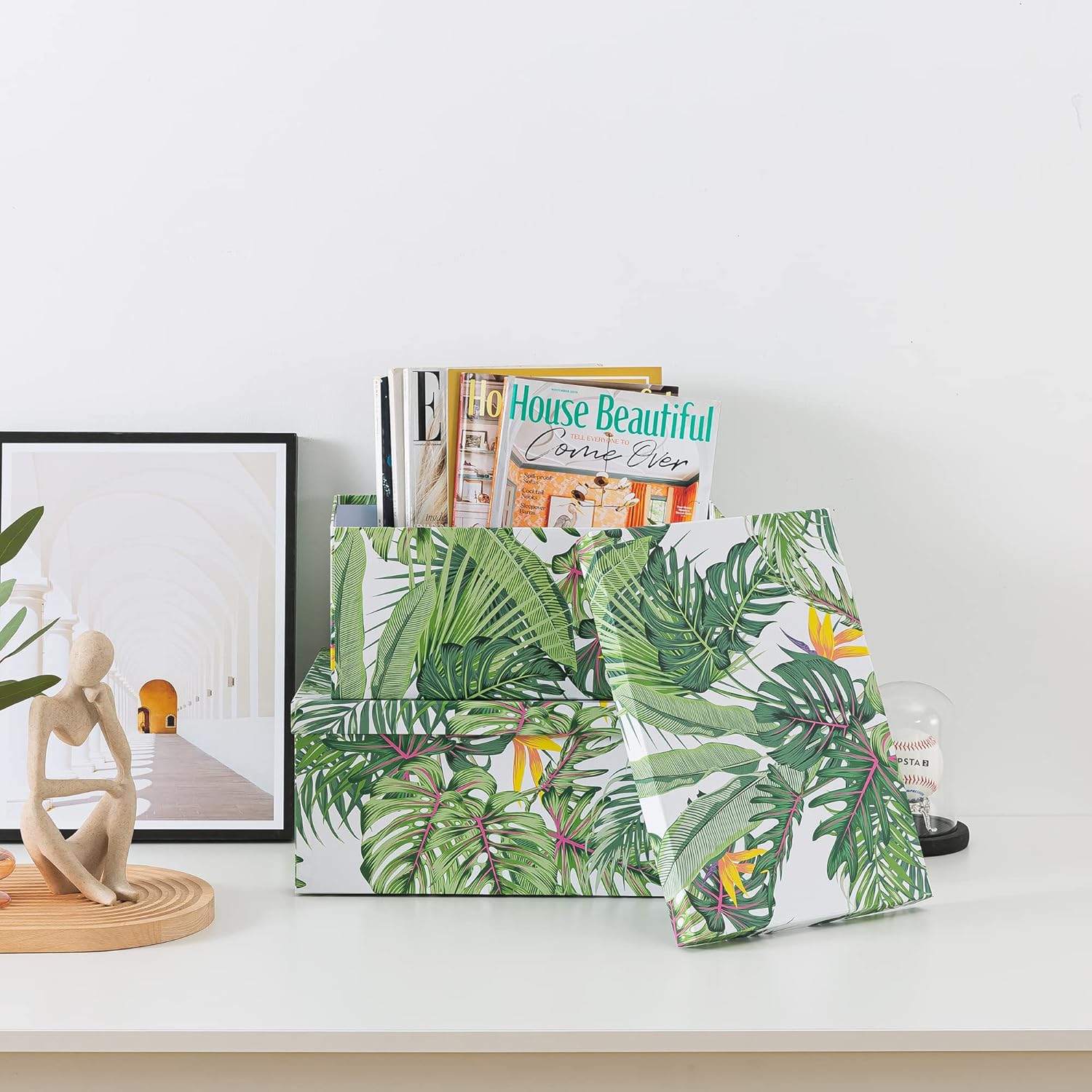 Buy Soul & Lane Decorative Storage Cardboard Boxes with Lids Tropical