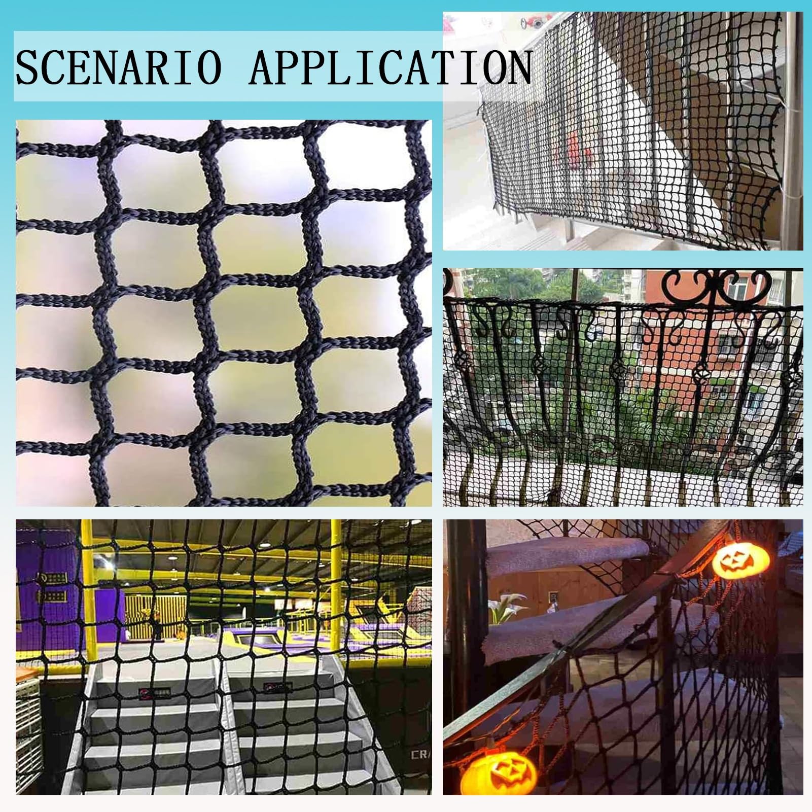 Red de Seguridad para Escaleras, Malla Tejida Que no se Tropieza, Red Anticaída para Escaleras y Balcones, Personalizable ZLRBN(2x3m/7x10ft)
