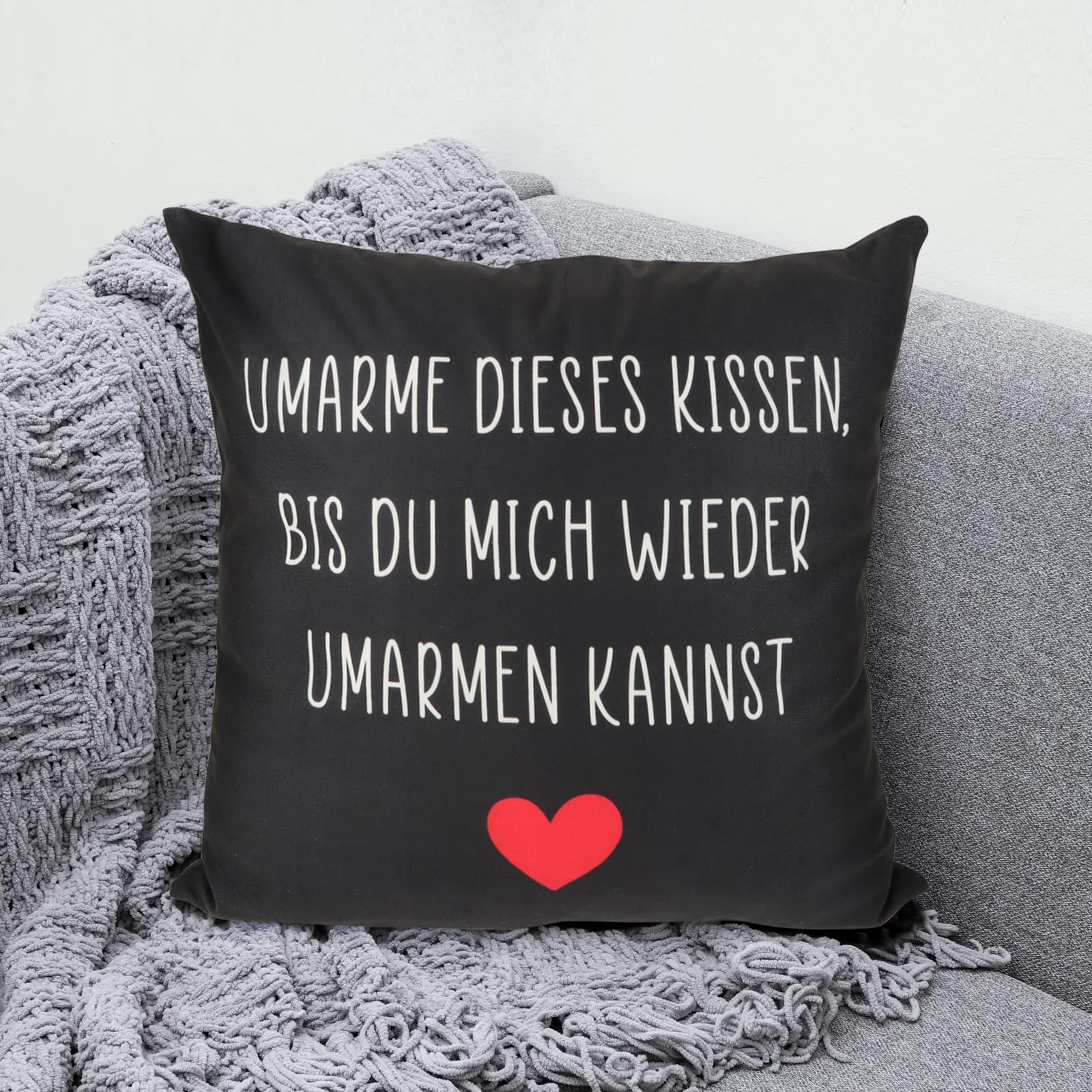 GoMelley Haifisch Kuschelkissen - Fernbeziehung Geschenk Mit 'Umarme Mich' Aufdruck