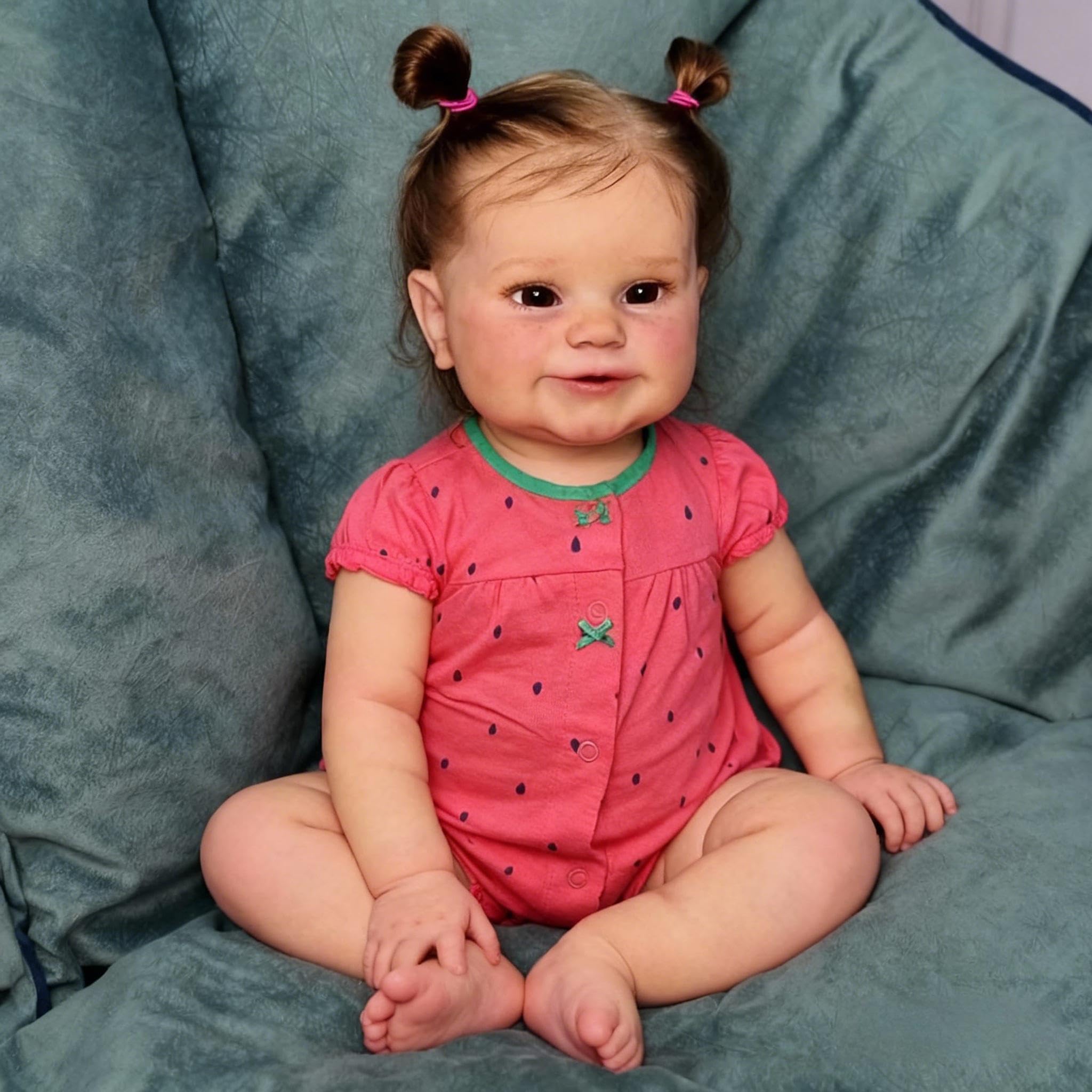 RXDOLL 20 pollici Dolce Sorriso Reborn Baby Dolls Silicone Full Body Vinyl Girl Realistica Bambola Neonata Impermeabile Realistico Bambole del bambino che sembrano Reborn Doll Full Silicone Reborn