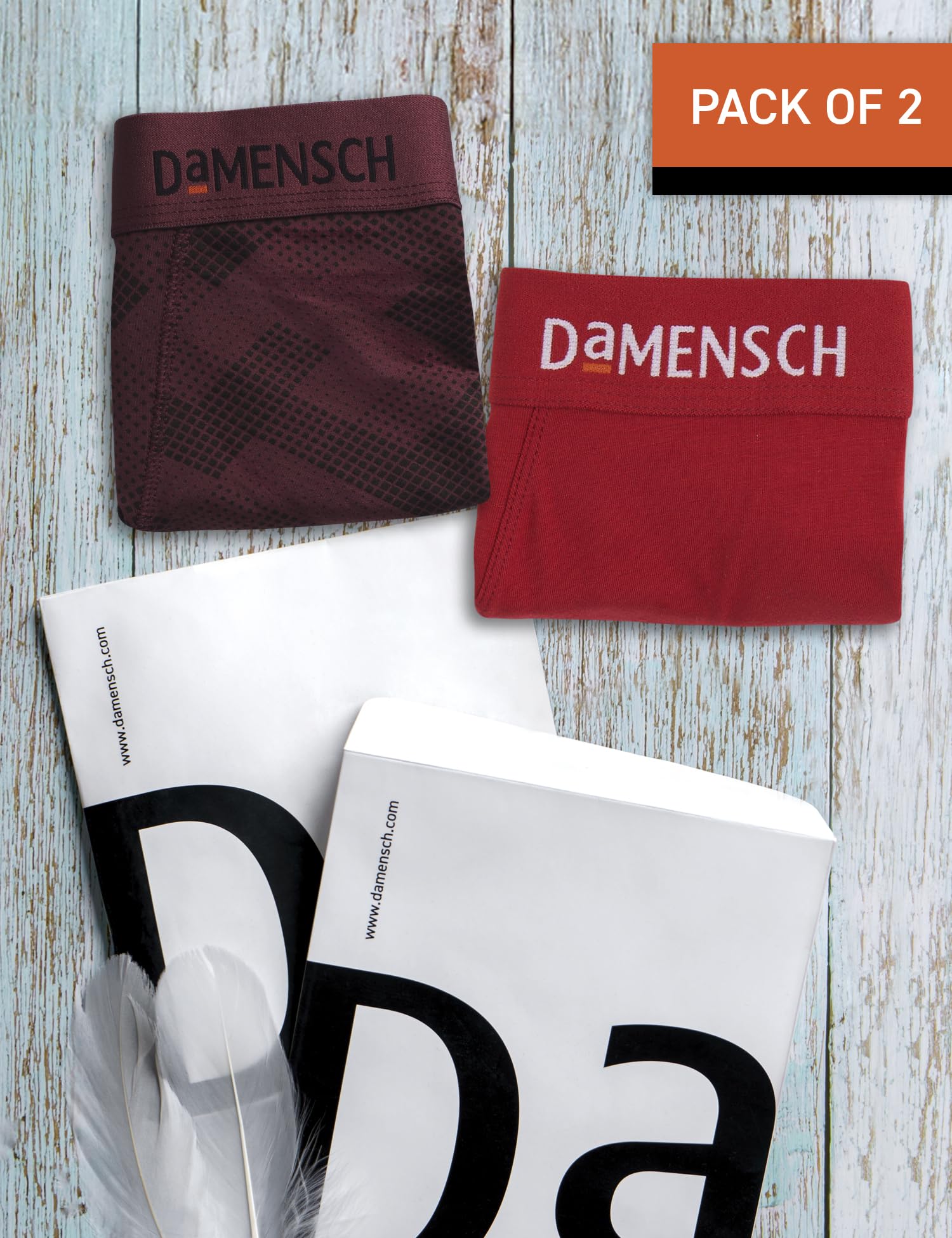 DAMENSCH Slip da uomo in cotone tinta unita, vestibilità regolare, confezione da 3, in cotone pettinato, tessuto elastico, antibatterico e cintura in microfibra