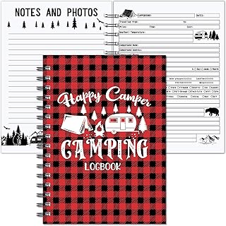 Harloon Camping Journal Rv Travel Logbook Camping Adventure Log Book Notebook Caravan Motor Home Rv Trip Planner Memory Keepsake Hiking Book Glamping Diary for Women Birthday Holiday Supplies Gifts