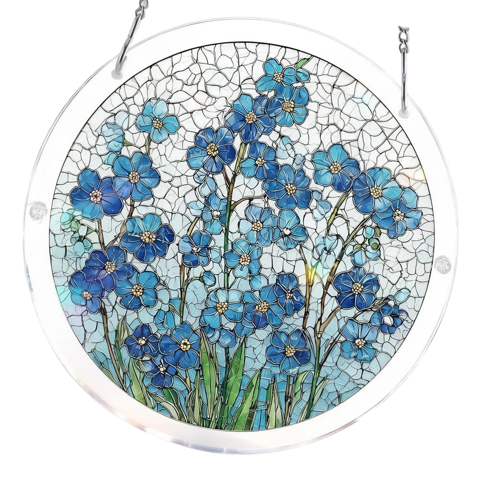Stained Glass Window Hanging Jigsaws Puzzle Suncatchers 2D Acrylic Window Panel with Rope for Garden Yard Ornament Gift Acrylic Puzzle Suncatchers