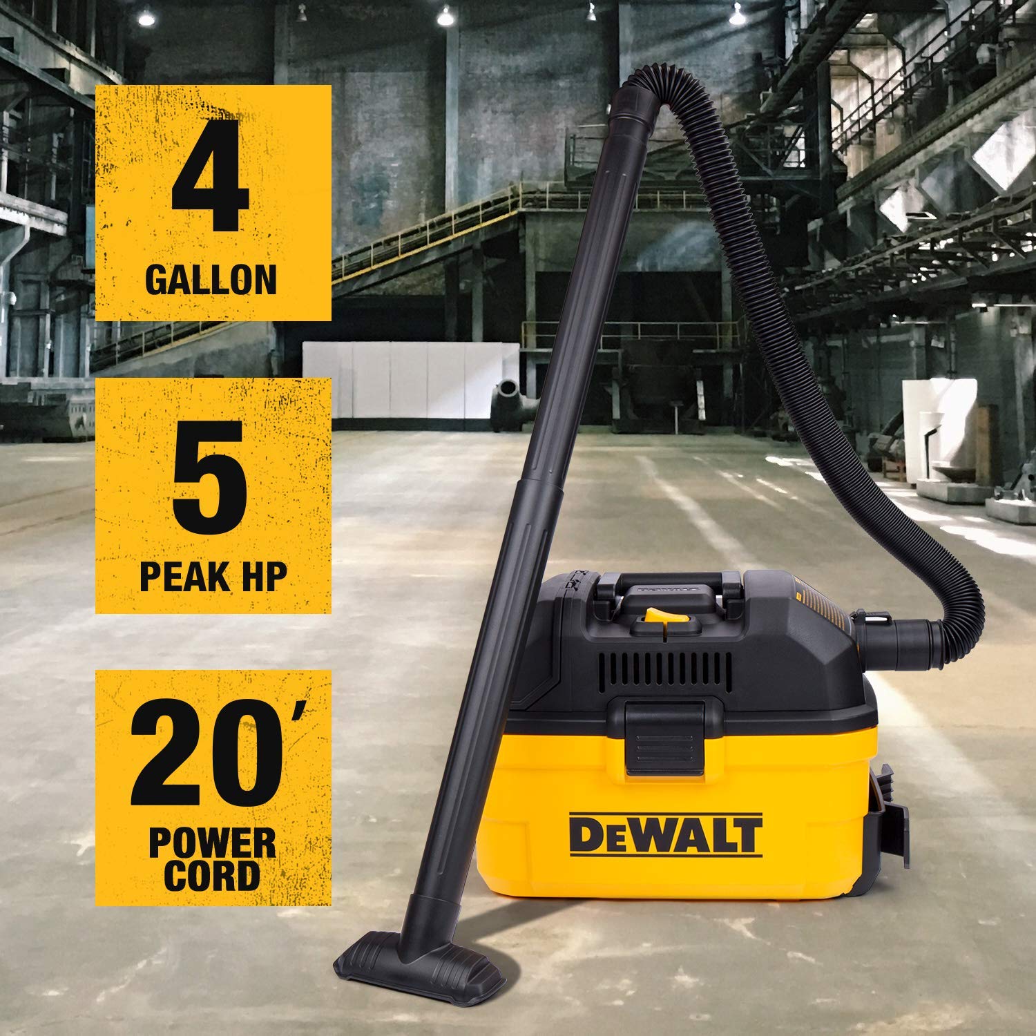 Amazon.com: DEWALT DXV04T Portable 4 gallon Wet/Dry Vaccum, Yellow