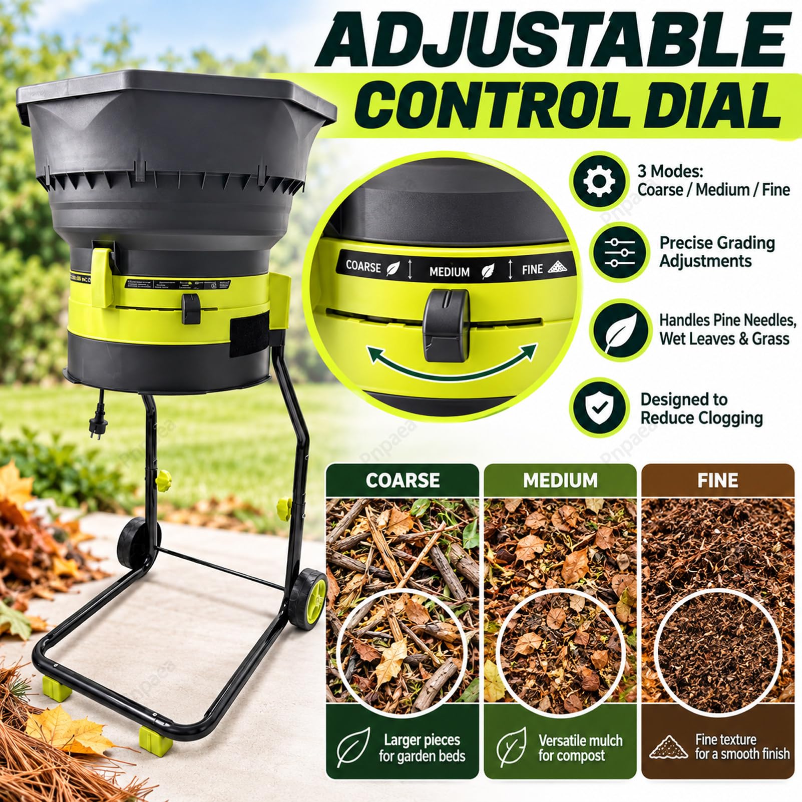 Broyeur De Jardin éLectrique 2 500 W, Vitesse De Rotation De 8 000 Tr/Min,