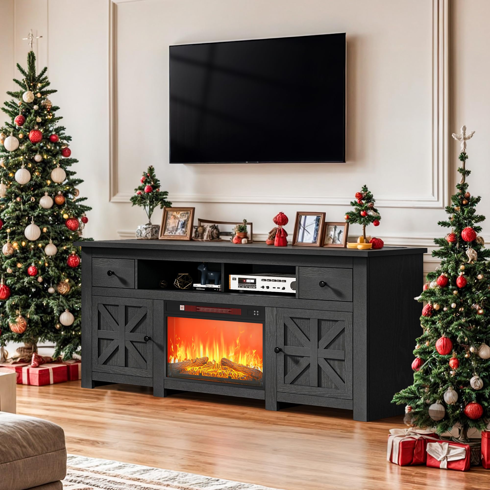 DWVO TV Stand with Fireplace