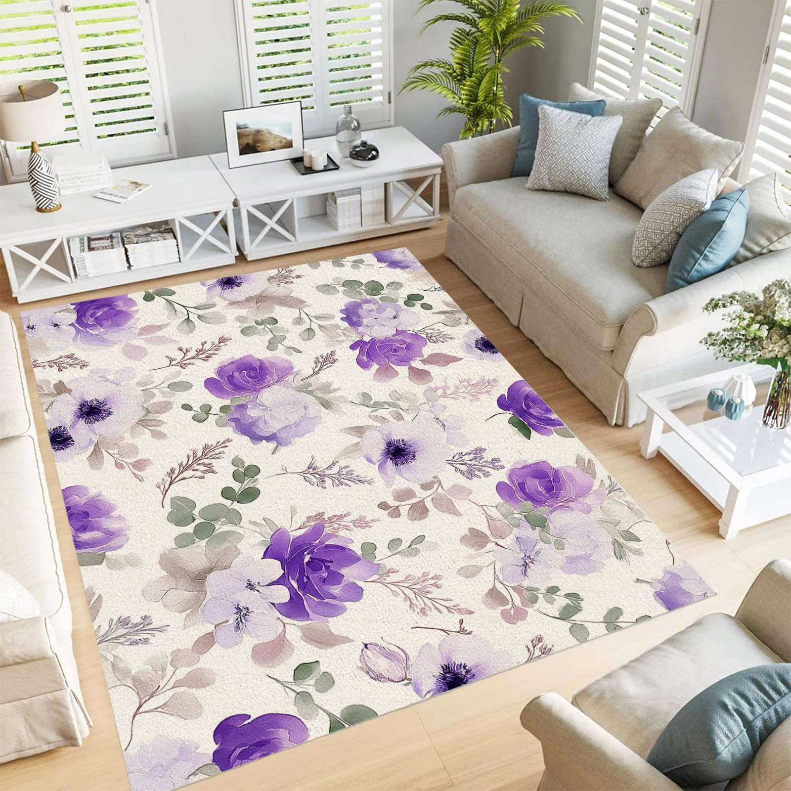 Tapis moquette de salon lavable et facile à nettoyer pour les repas