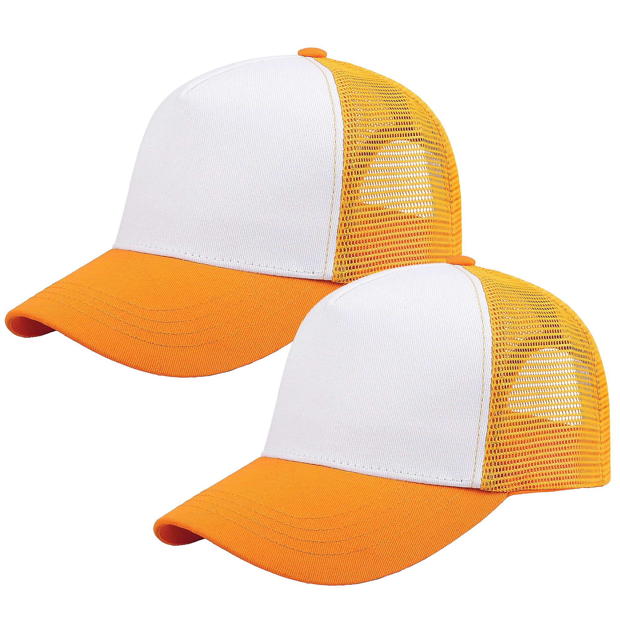 Falari 5-Panel Mesh Baseball Cap, Trucker Hat, Structured Plain Design, Cotton, Adjustable Size