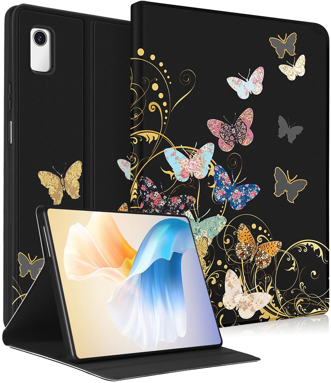 for Lenovo Tab M9 Case 9 Inch 2023 for Women Girls Folio Cover Fashion Cute Pretty Girly Kawaii Butterfly Unique Design Aesthetic Teens Tablet Cases for Tab M9 Case 1rd Gen (TB-310FU) 9''