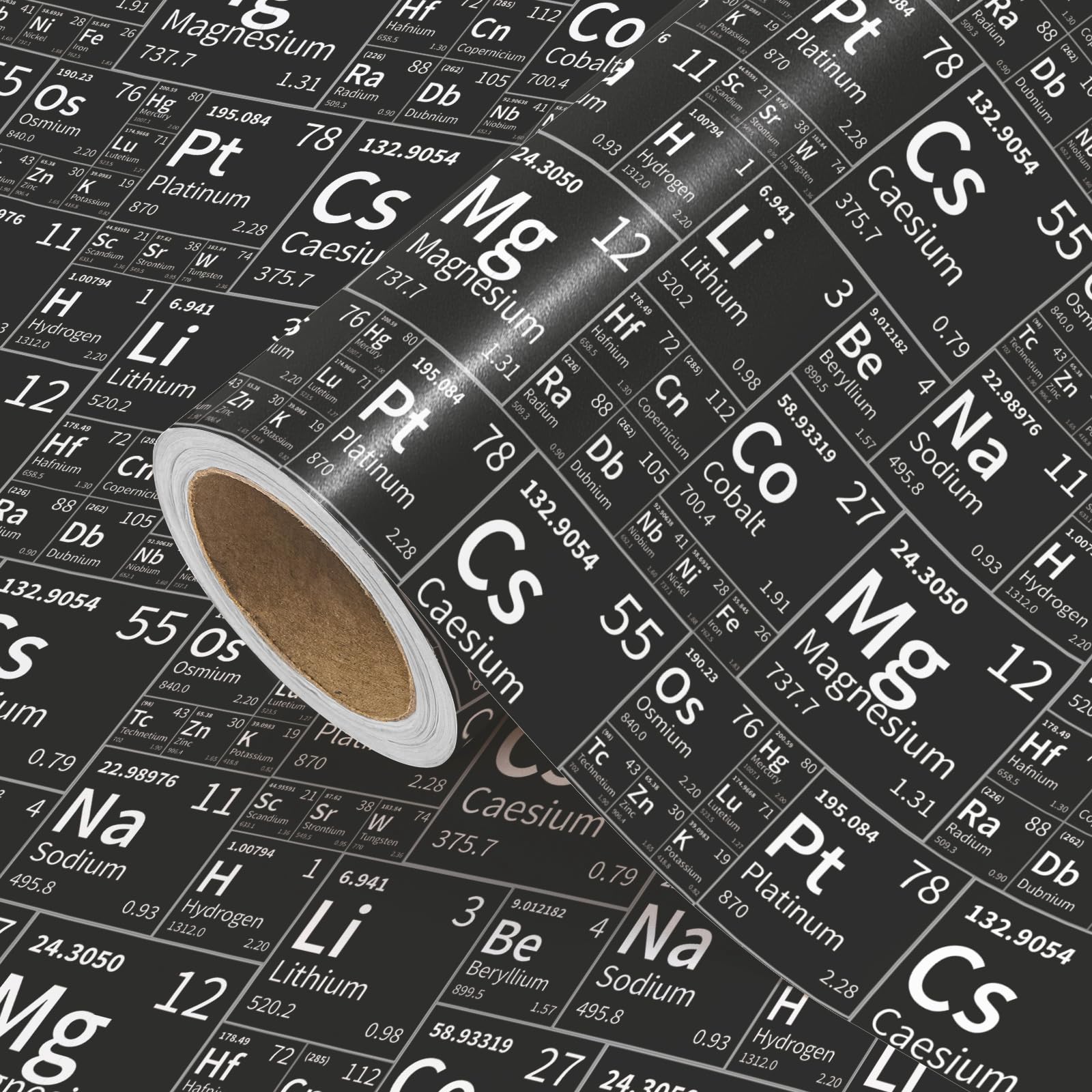 WRAPAHOLIC Science Wrapping Paper - Mini Roll - 17 Inch x 16.5 Feet - Periodic Table Chemistry Wrapping Paper for Graduations, Teacher, Birthday