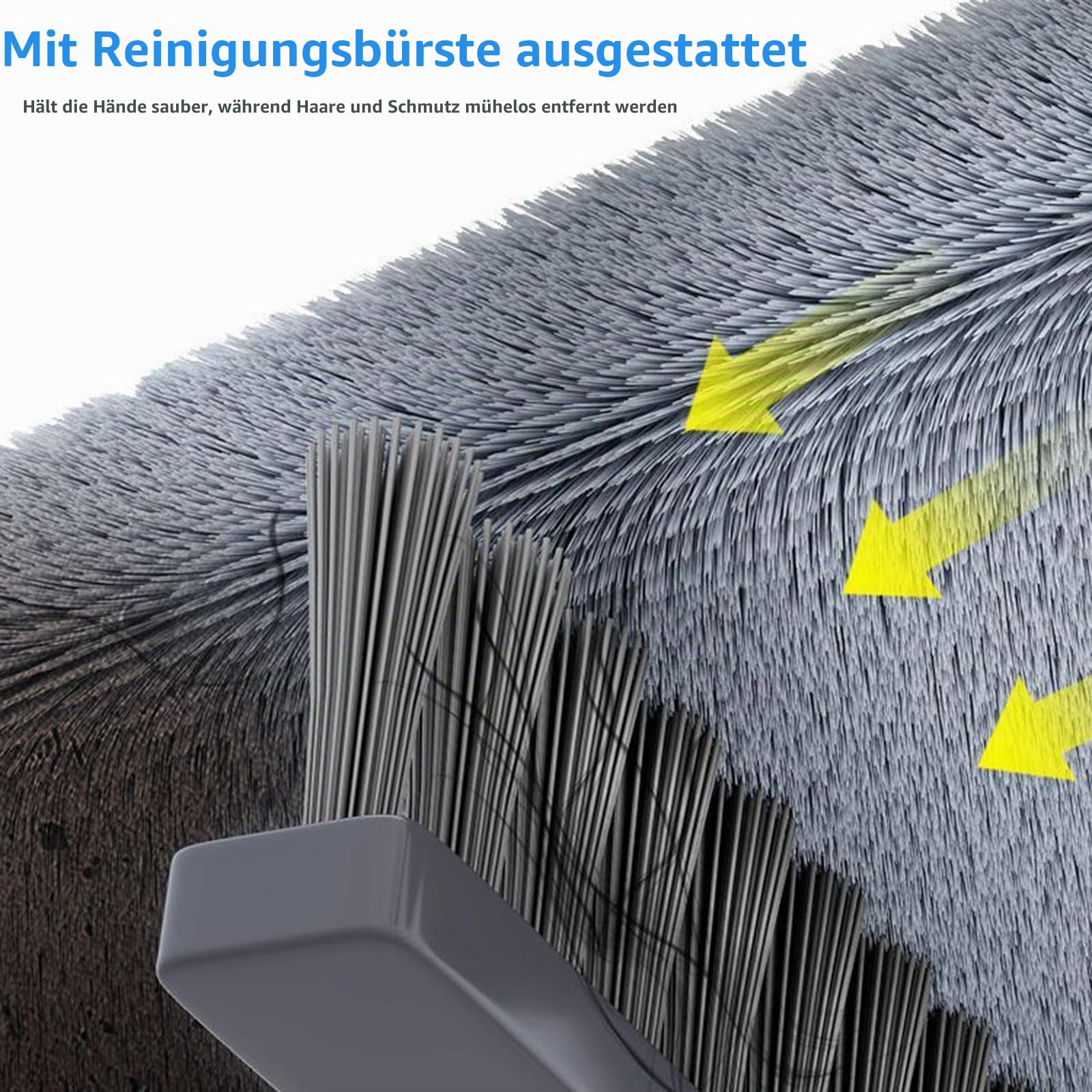 Sgizoku Wischmopp Set mit faltbarem Eimer, 360° drehbarer Wischmopp mit Presse, Waschen und Trocknen, mit 2 wiederverwendbaren Mikrofaser-Moppmatten für alle Arten von Böden