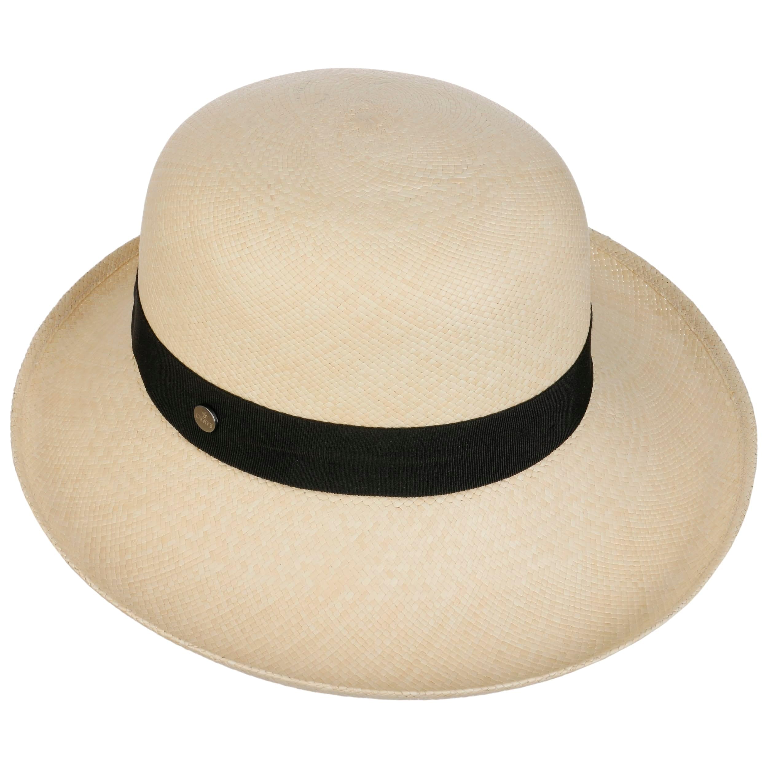 LIERYS Pasadena Panama Aufschlaghut Naturfarbener Asymmetrischer Hut UV-Schutz 50+ Damen