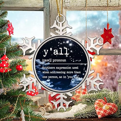 Miniatura 6 de Metal Christmas Ornaments Y'all Definition Ornament Y'all Noun Definition Metal Snowflake Christmas Ornaments Keepsake Dictionary Meaning Typography