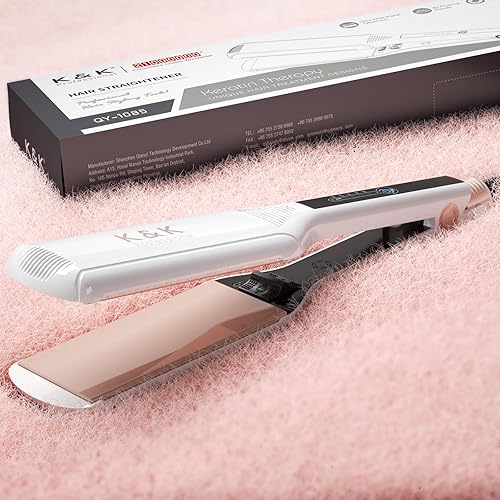 Miniatura 8 de K&K Shine Therapy - Plancha de pelo de 2.25 pulgadas, plancha plana infundida con aceite de argán y queratina, alisadores profesionales de