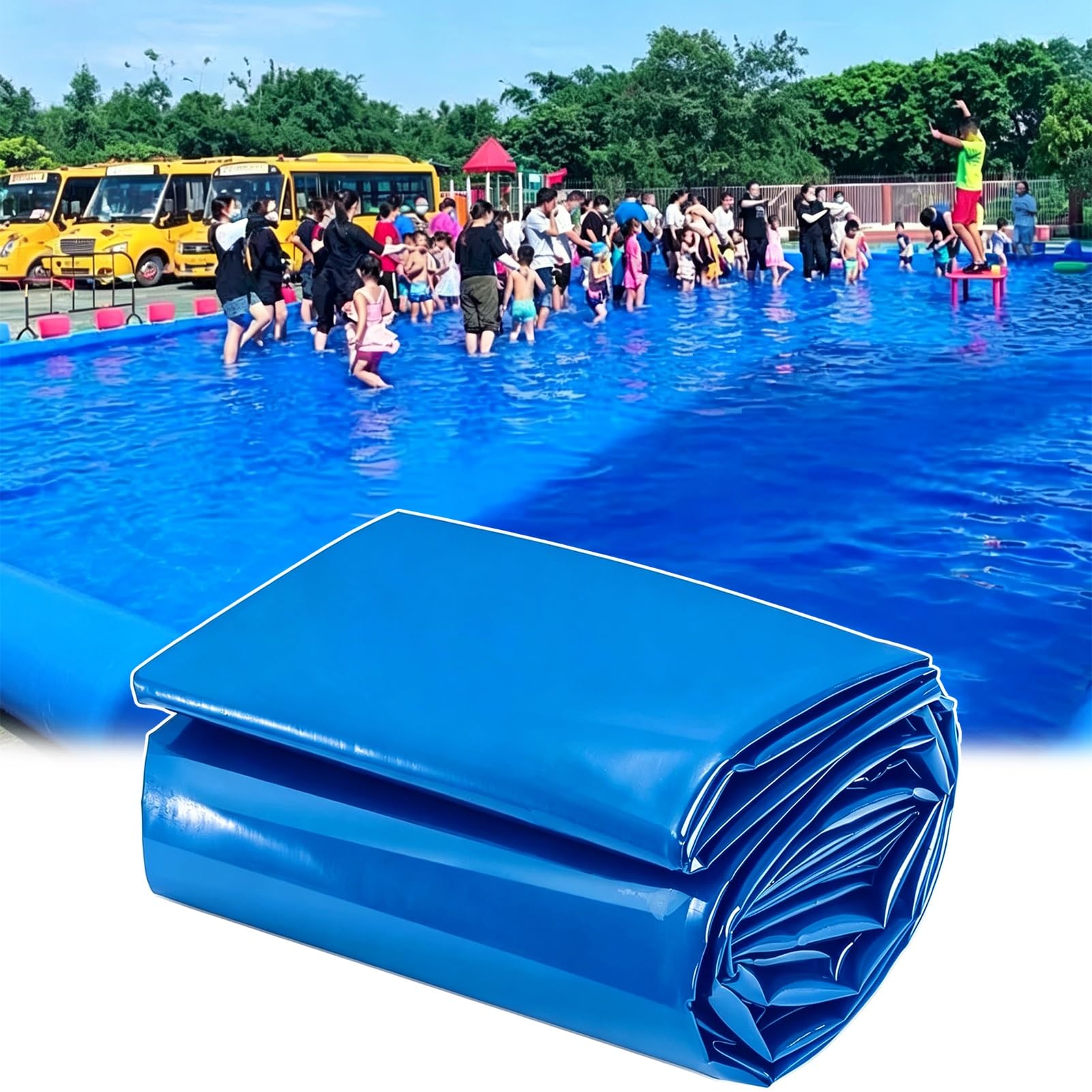 Yopappol Blue HDPE Pond Liner 3x7m 5x6m 7x8m 8x10m 10x12m Outdoor Pond Liner Underlay Sealing Film Damp Proof Membrane for Water Parks, Aquaculture and Water Gardens(1x6m(3.3x19.7ft))