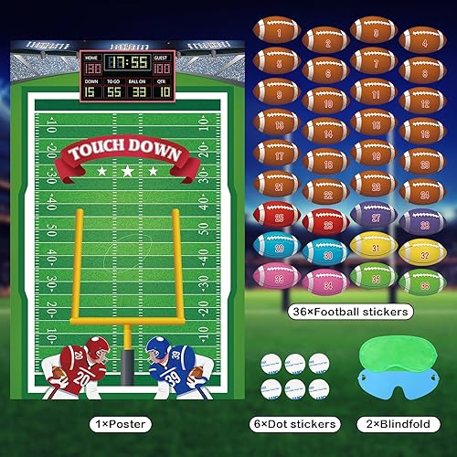 Miniatura 5 de Pin The Football on The Goalpost Juegos de fiesta de fútbol para niños, suministros de fiesta de fútbol para niños, decoraciones de fiesta de