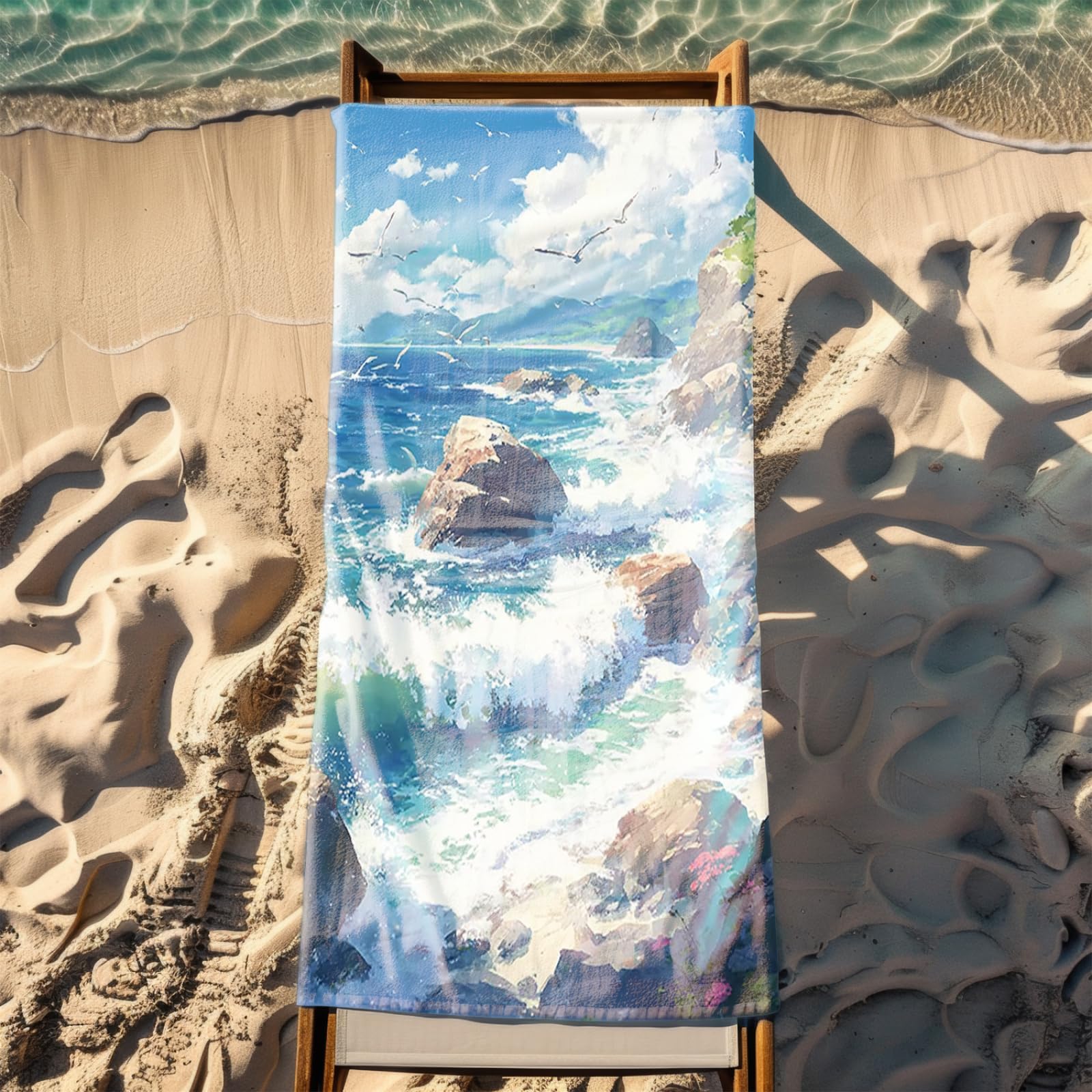 Tapis de Plage XXL Anti Sable Pierres Plage Serviette Piscine Adulte,Natte De Plage Pliable, Voyage Accessoires De Plage Camping,Serviette de Bain Personnalisée
