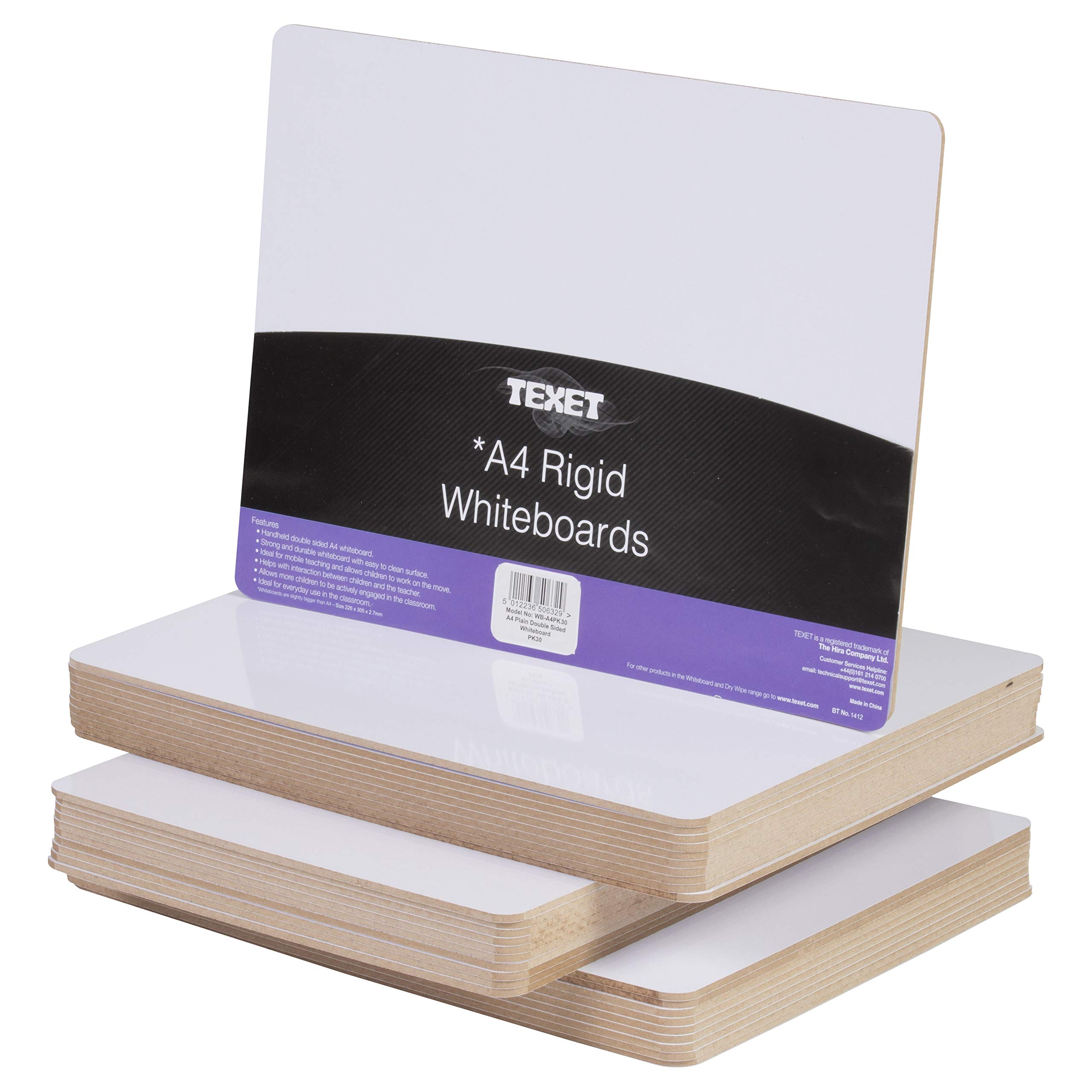 TexetA4 | Double Sided Plain Whiteboard | Pack of 30 | We are an Approved Educational Supplier