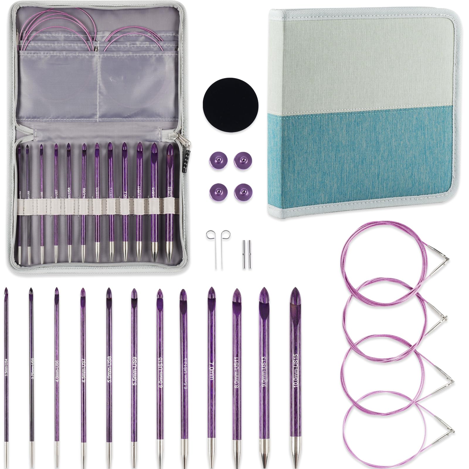 Amazon.com: Svartur Tunisian Crochet Hooks Set with Cable, Afghan