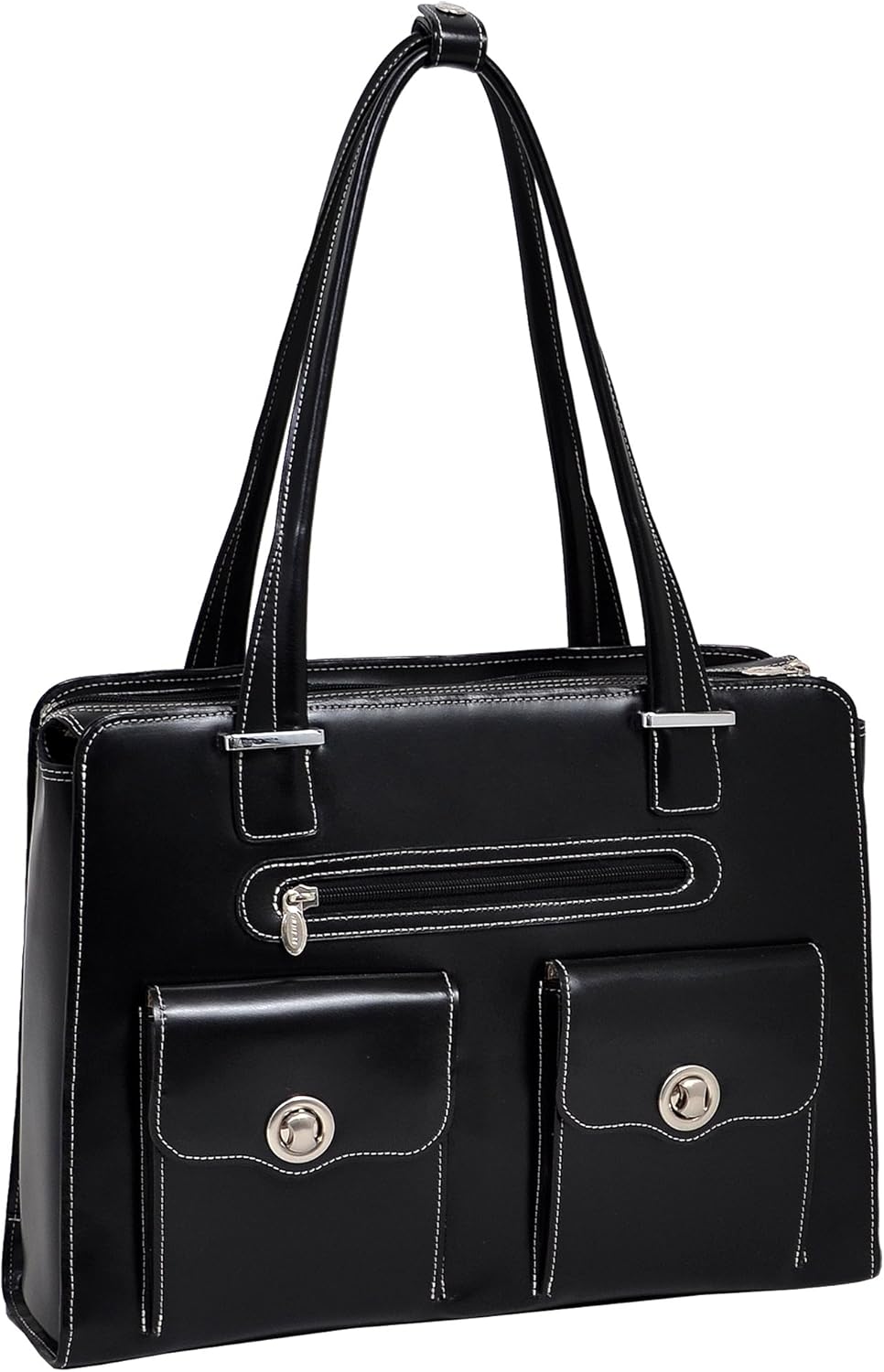 Buу 1 gеt 1 McKlein, W Series, Verona, Top Grain Cowhide Leather, 15 Leather Fly-Through Checkpoint-Friendly Ladies' Laptop Briefcase, Black (96625)