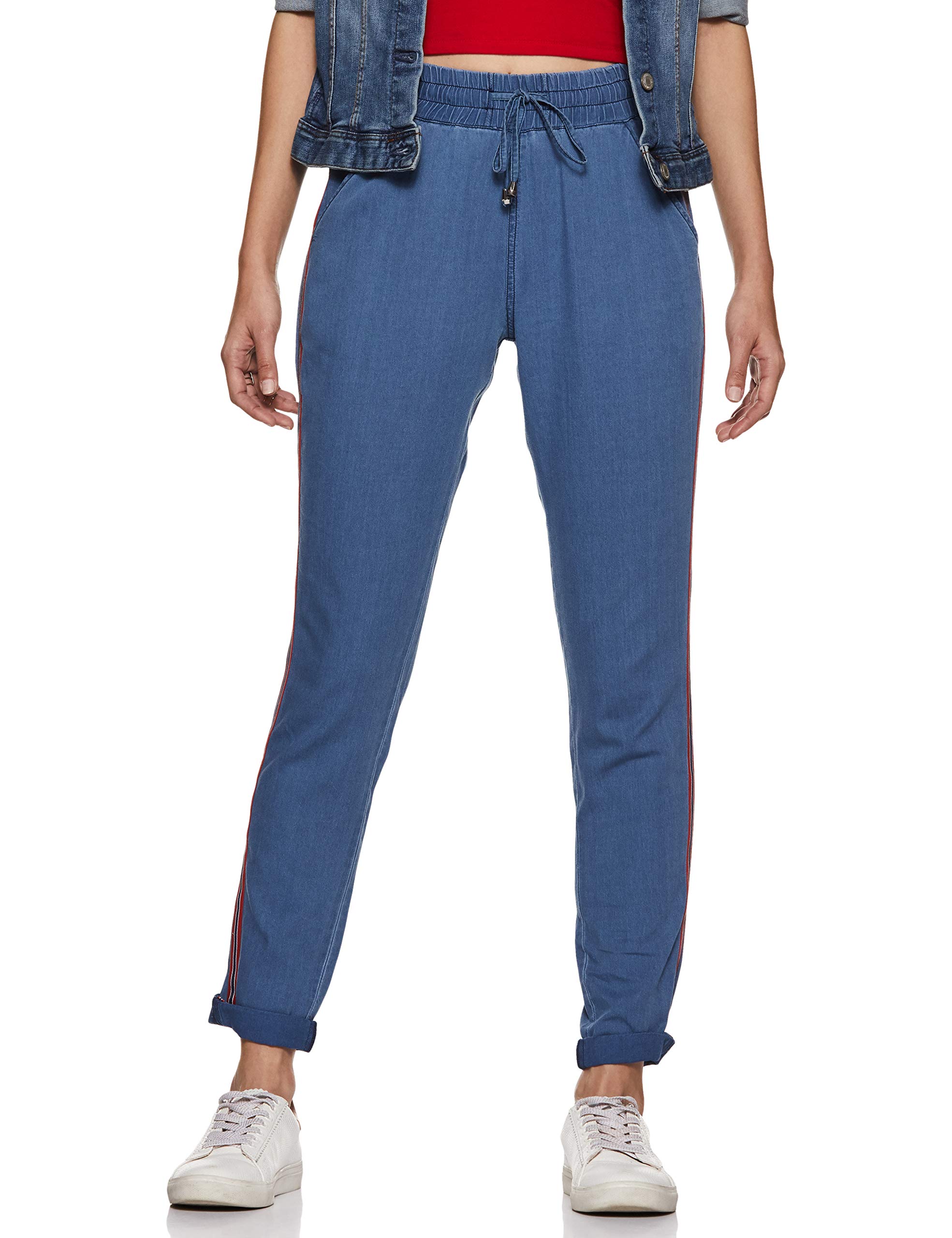 AKA CHICWomen Jogger Low Rise Cotton Non Stretchable Jeans