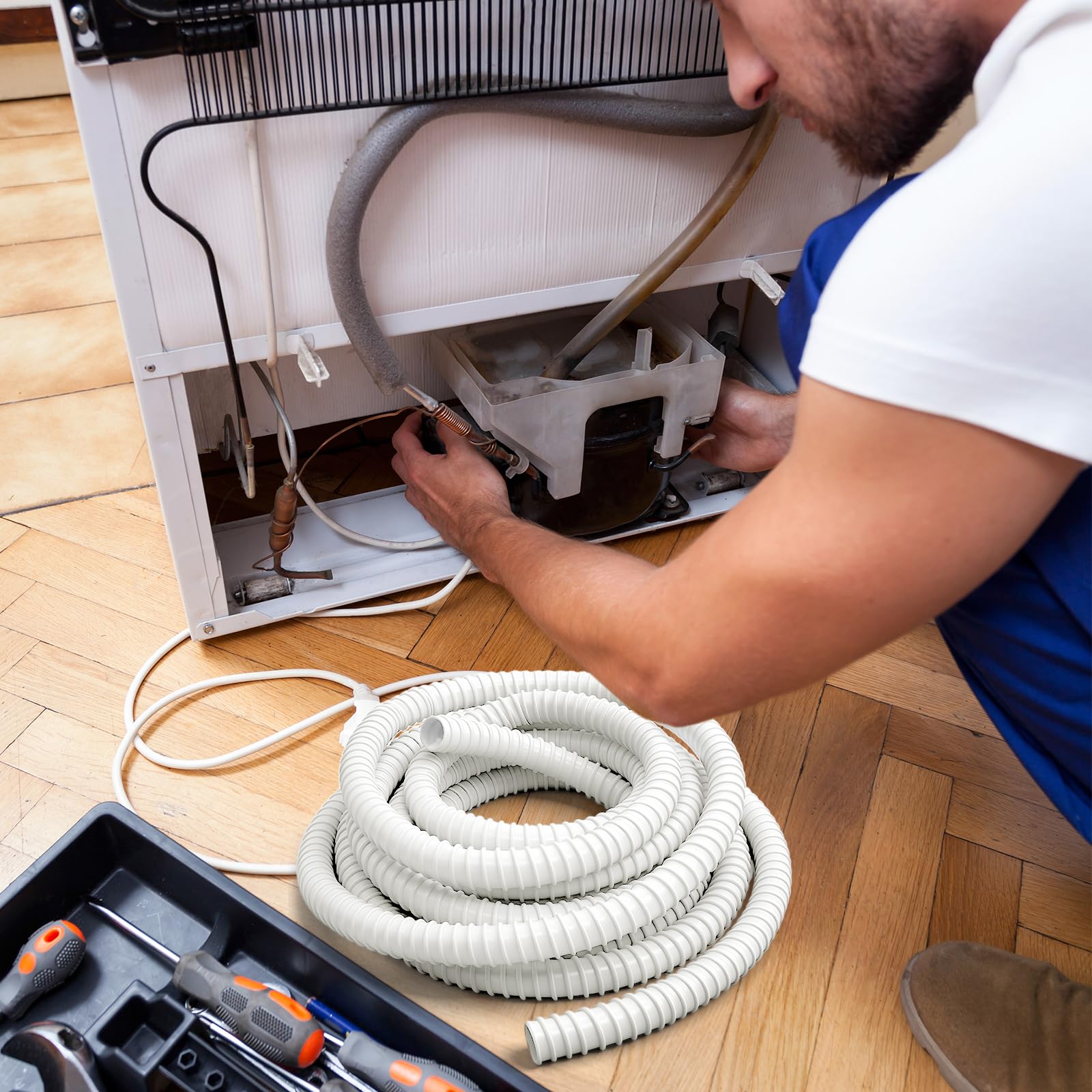 5M Kondensatschlauch Klimaanlage Ø16MM Kondenswasserschlauch PVC | Kondensatschlauch Klimaanlage UV-Beständig, Flexibler Schlauch für Klimaanlagen, Split-Klimageräte, Zuschneidbar