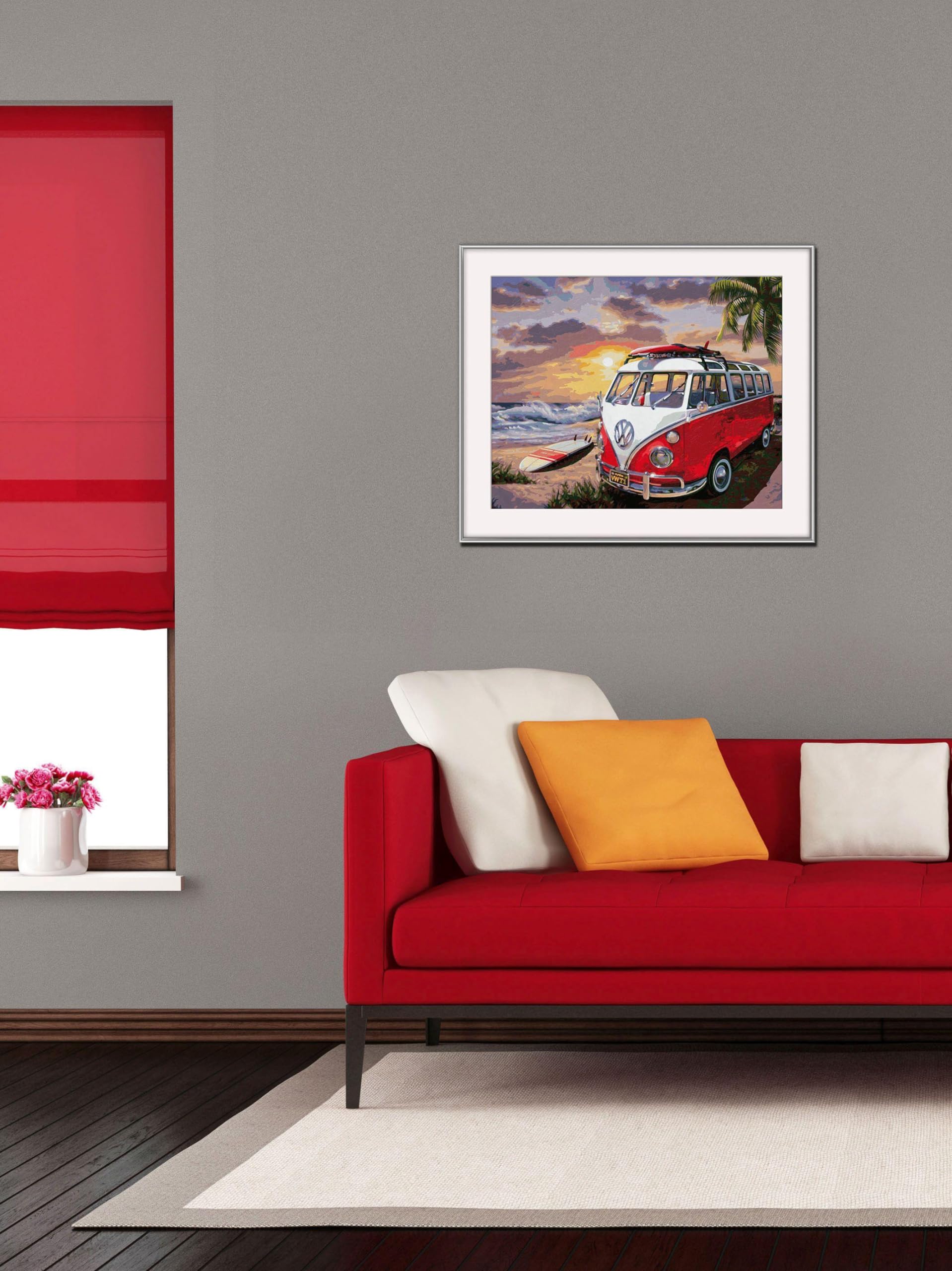 Schipper 609130861 Dipingere con i Numeri, Volkswagen T1, dipingendo Immagini per Adulti, Inclusi pennelli e Colori acrilici, 40 x 50 cm