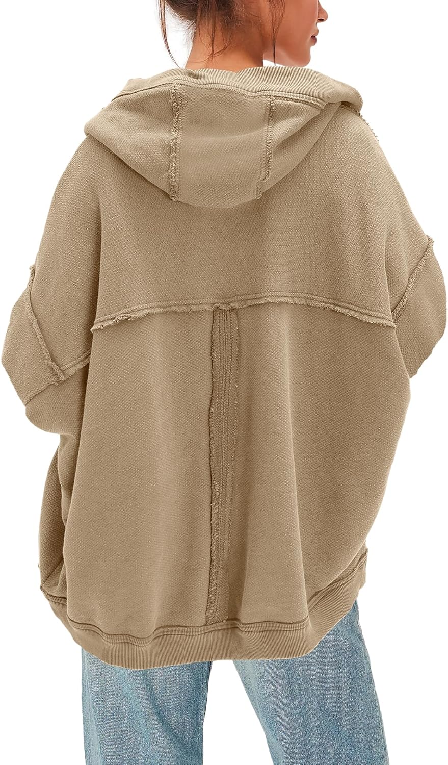 SENSERISE Cardigans for Women Trendy Oversized Cardigan Hoodie Sweatshirt Casual Airport Travel Outfit with Pockets - Image 4