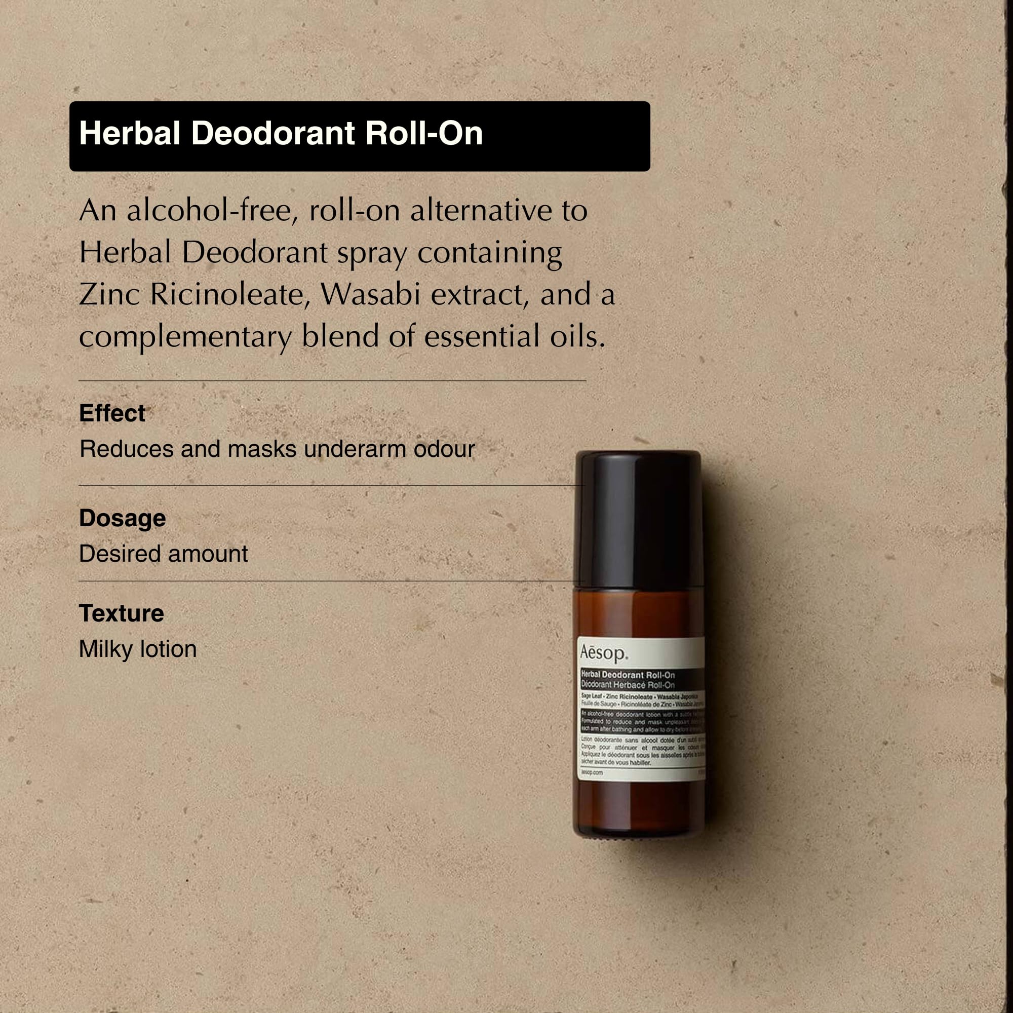 Amazon.com : Aesop Aluminum Free Herbal Deodorant Roll On for