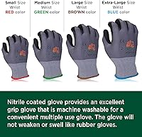 Vista 6 de WOLF Guantes de nitrilo ultradelgados con palma de espuma recubierta con agarre adhesivo, multiusos