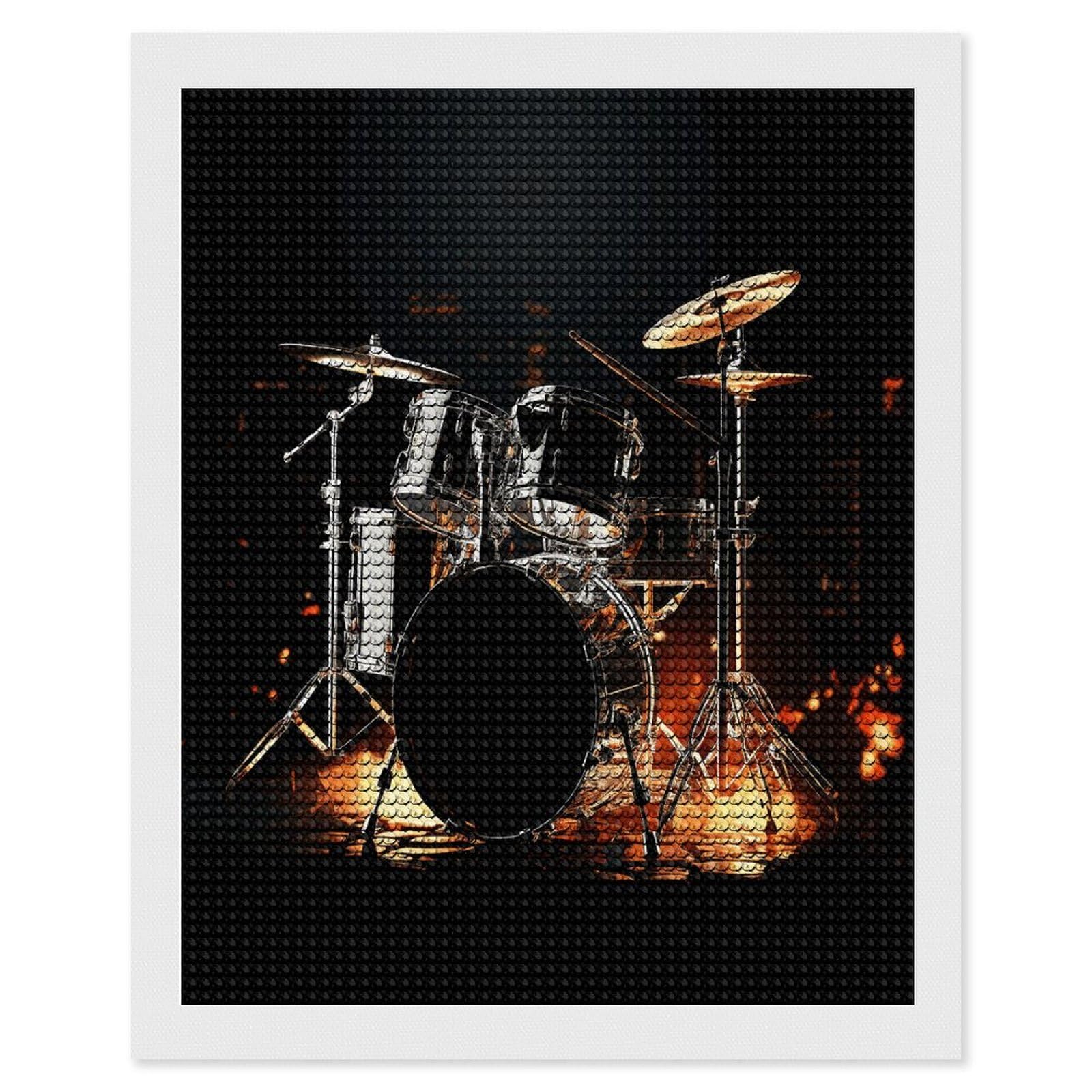 JTREHY Drummer Diamond Art Kits Personalized DIY Round Diamond Painting Kits for Beginner Full Drill Diamonds Dots Paintings for Adults Gem Art Crafts Home Decor