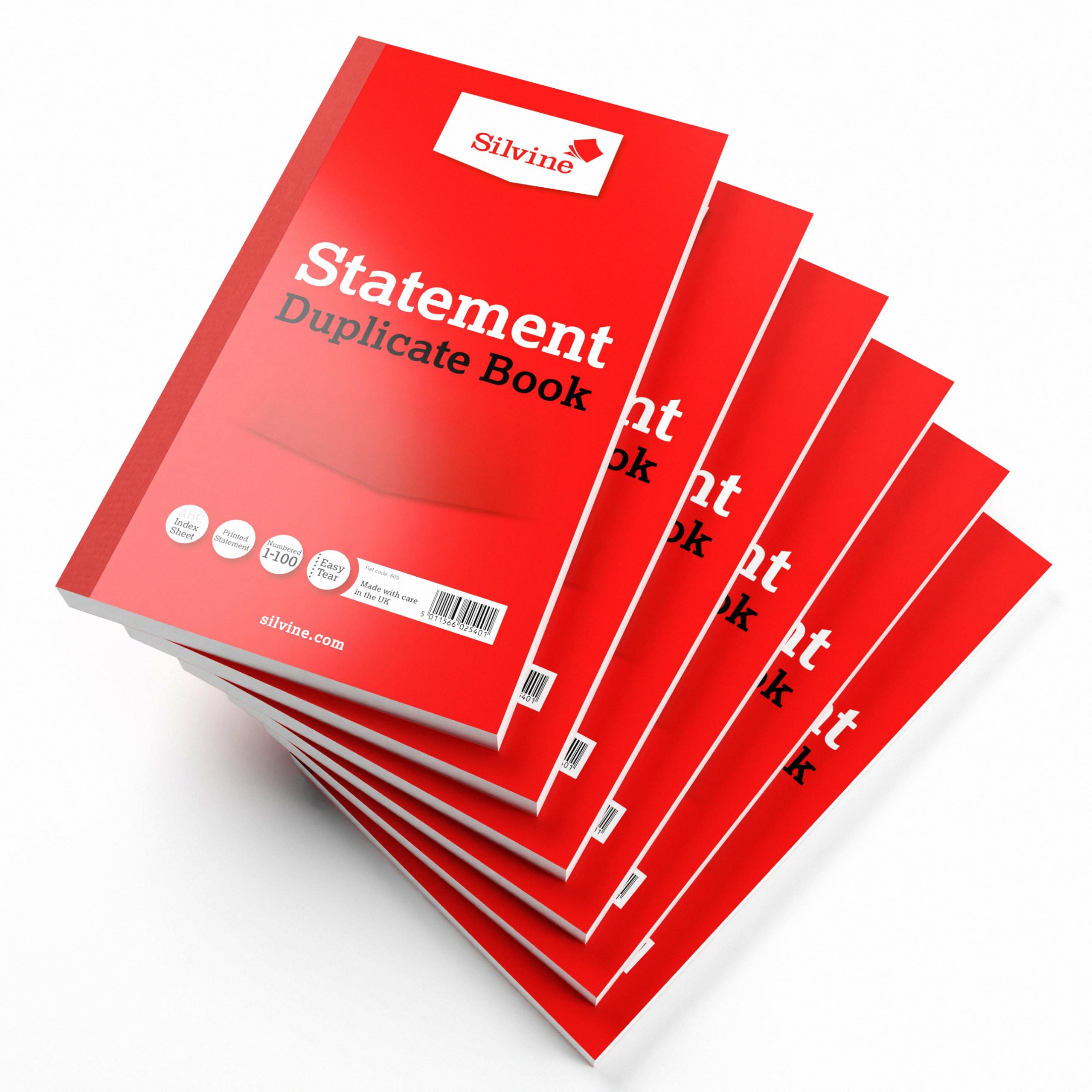 Silvine Duplicate Statement Book - Numbered 1-100 with index sheet (210 x 127mm) [Pack of 6]