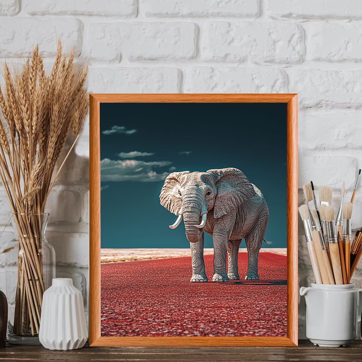 WEISHIWE Elefante animale Dipingere con i Numeri per Adulti, 70x90cm a-170 | Paint by Numbers Kit con Pennelli e Acrilico Pigmento, Fai da te Olio La Pittura di Numeri Kit, Decora la Casa, senza Cornice
