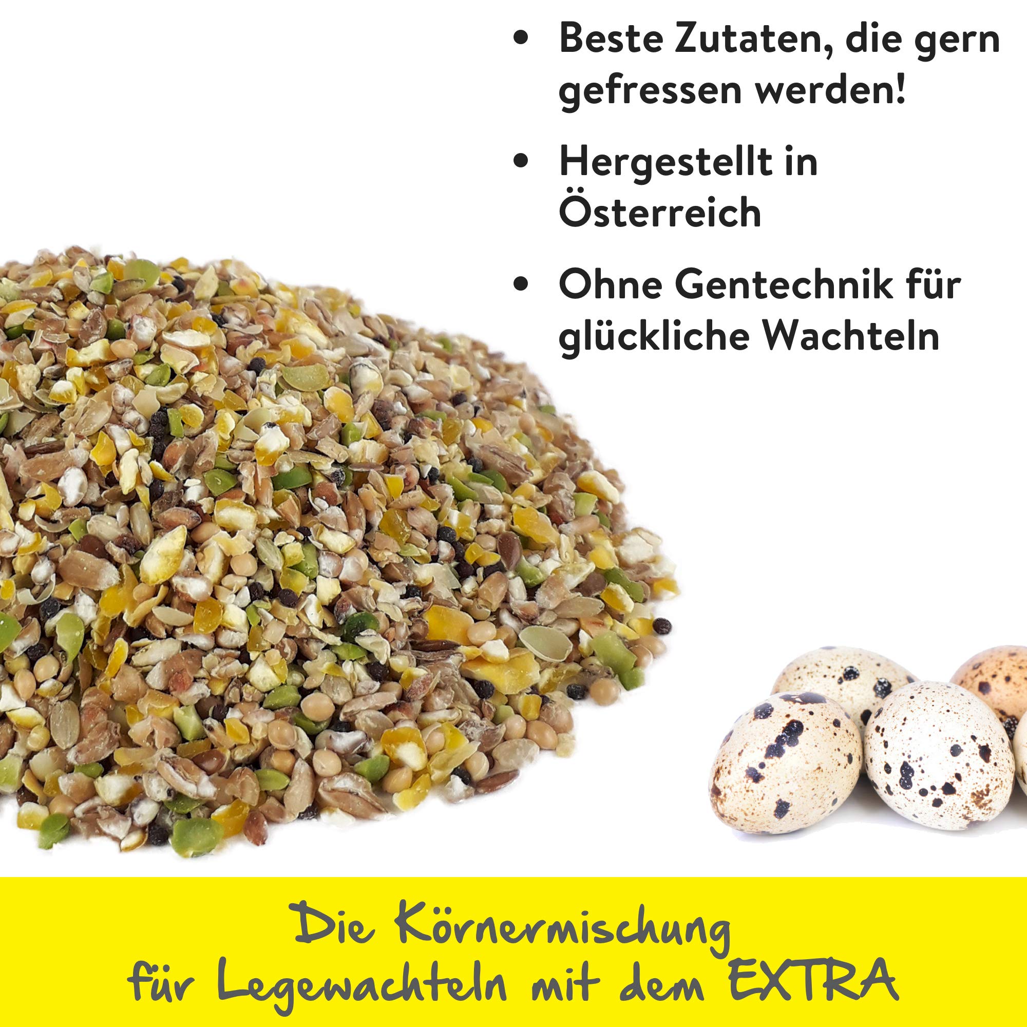 Emmas Wachtelfutter Wachteltraum Extra 20 kg Wachtel Legewachtel Geflügel | Basisfutter, Legewachteln, Körnermischung, Gentechnikfrei, Österreich