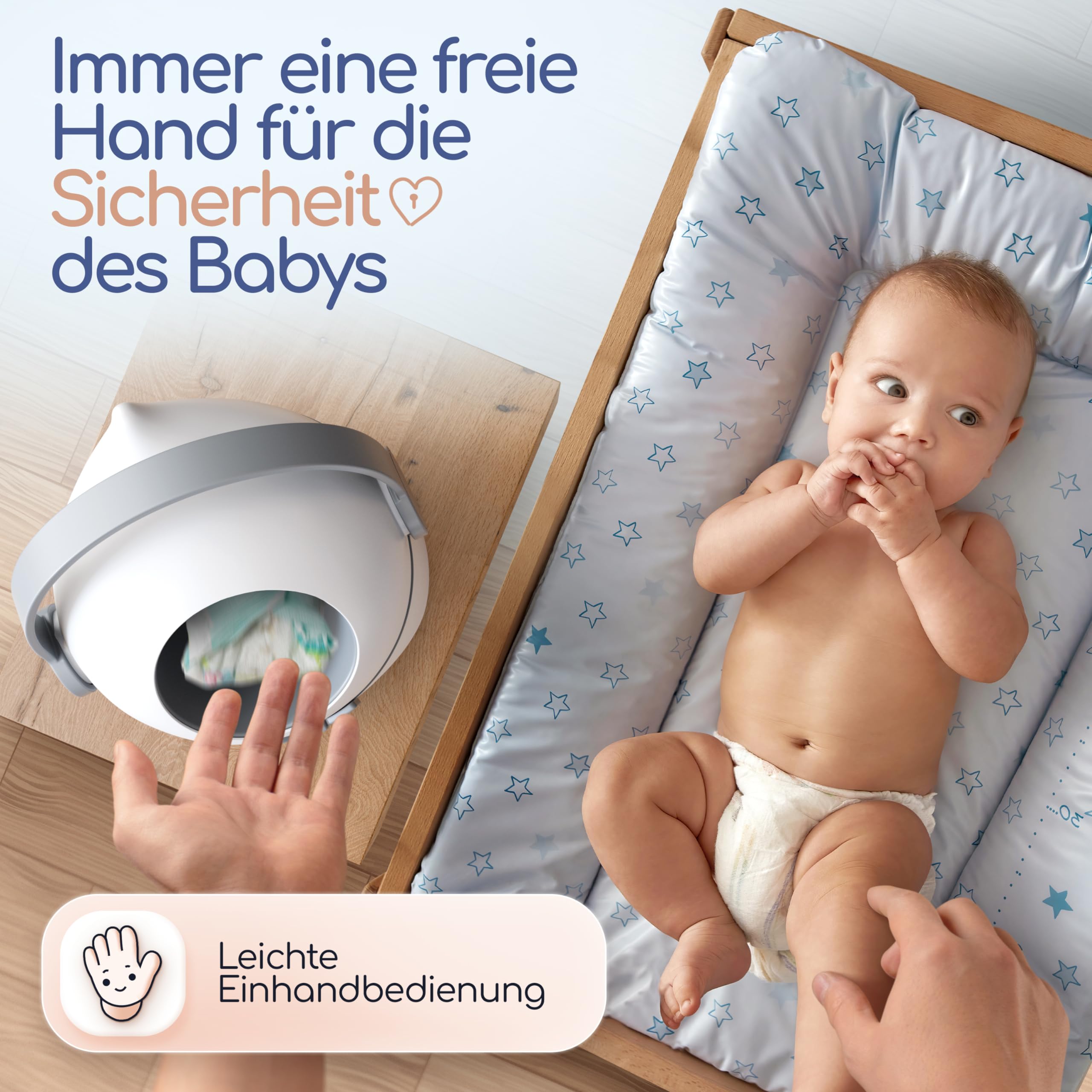 Levias® Windeleimer Baby Mülleimer Geruchsdicht | Windelmülleimer Geruchsdichter Wickeleimer ohne teure Nachfüllkassetten 10L Volumen